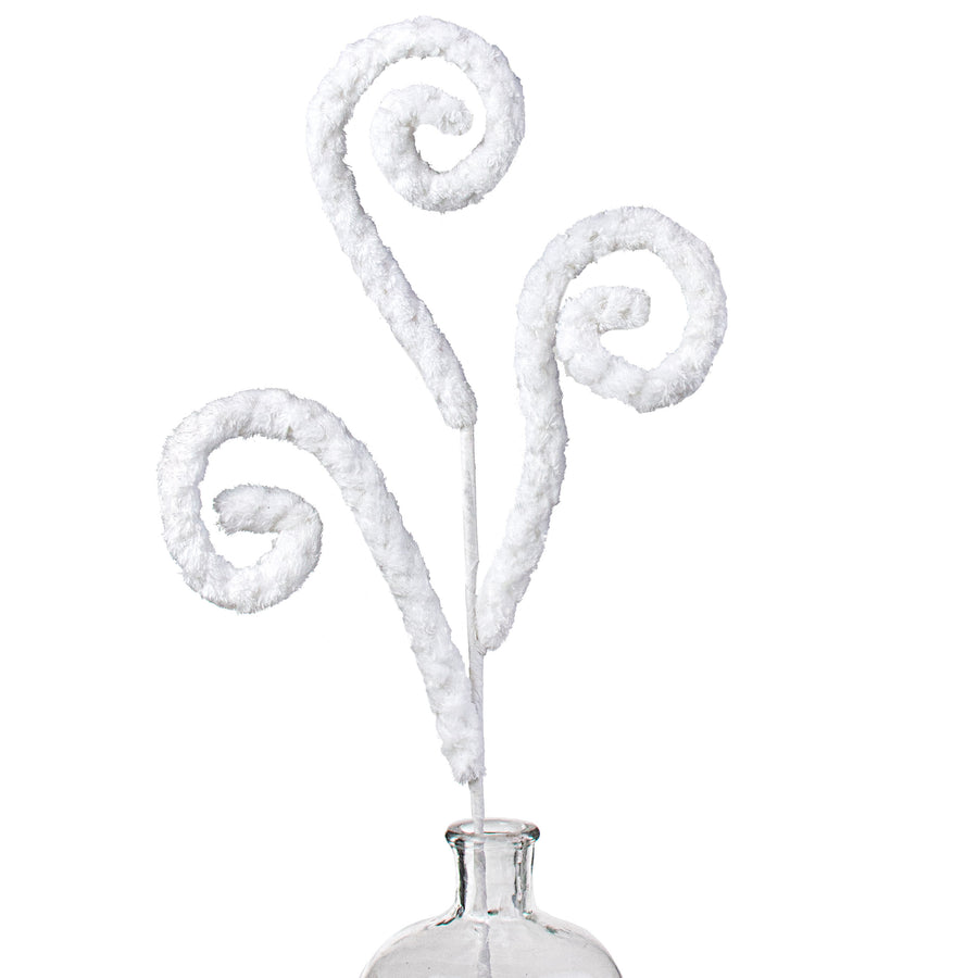 28" Fuzzy Spiral Curly Spray: White Item Number: 85405WT