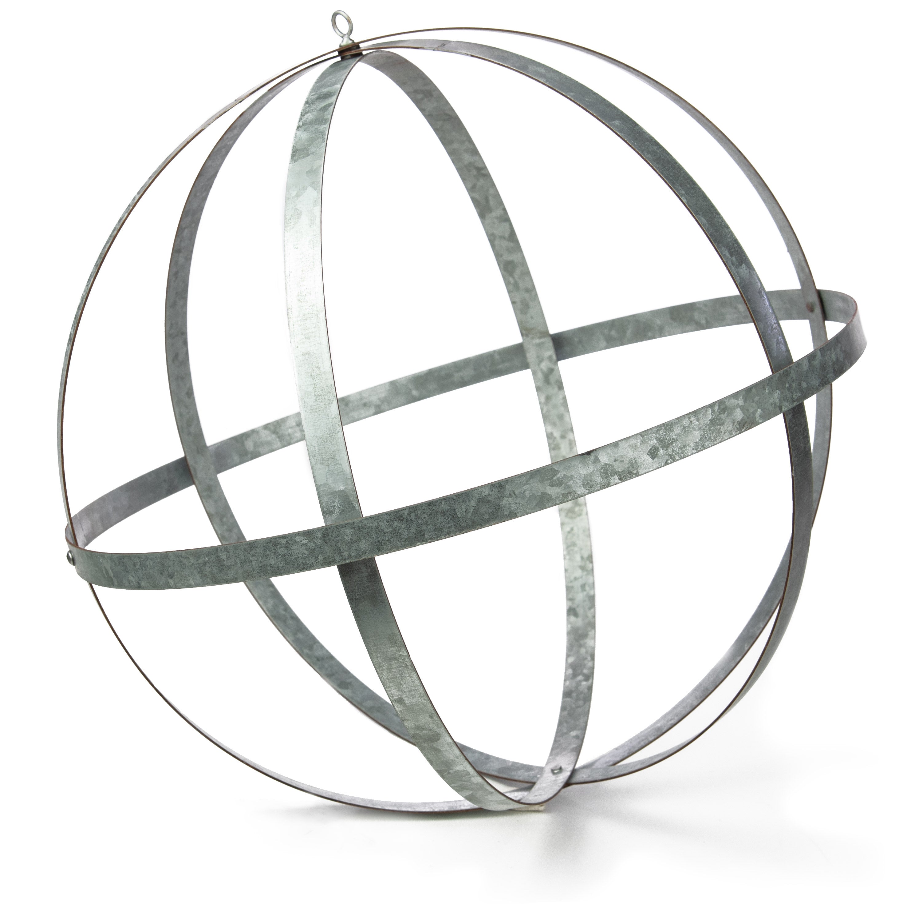 18" Galvanized Metal Strip Ball: Acid Washed Item Number: AM0039M1