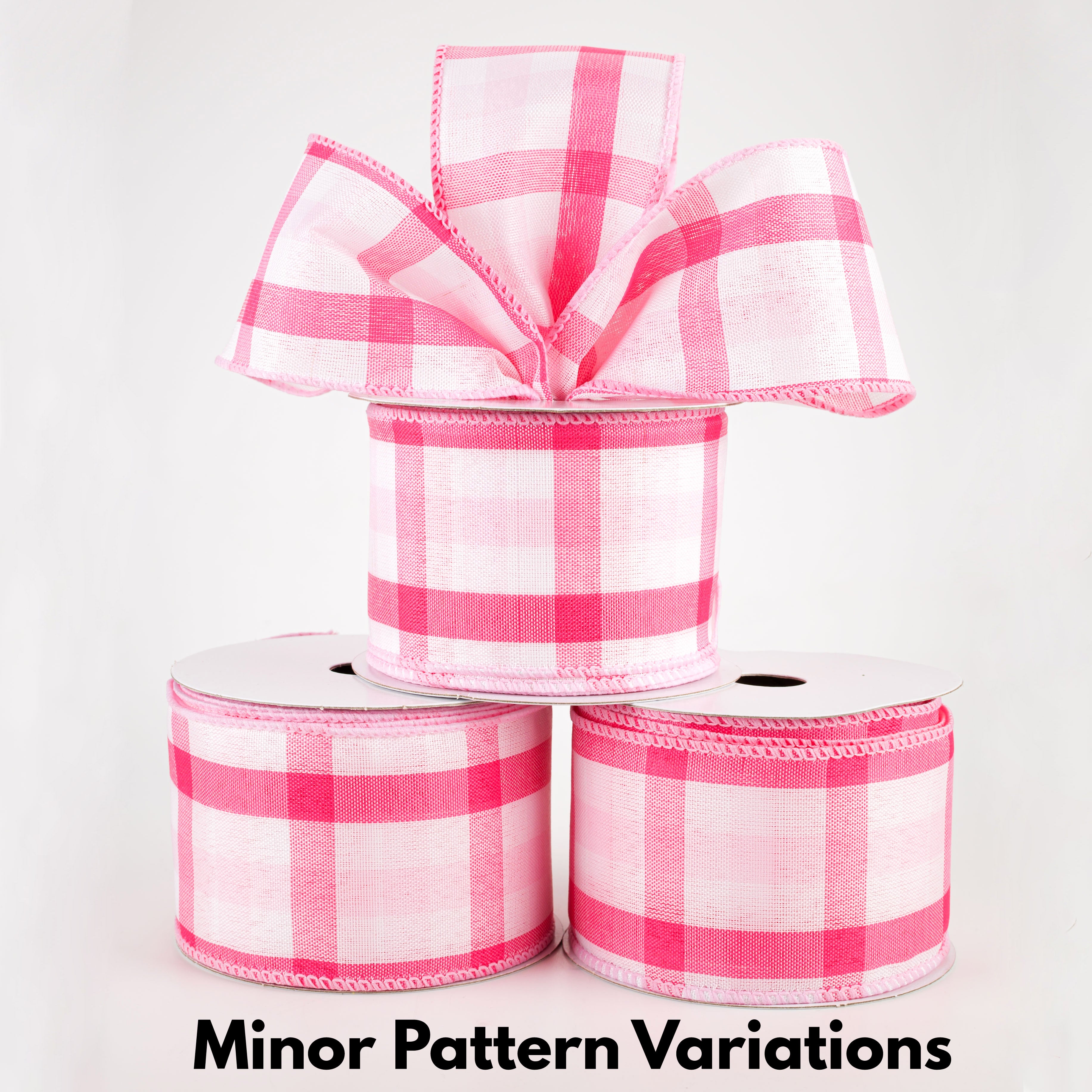 2.5" Garden Check Ribbon: Fuschia, Pink, White (10 Yards) Lifestyle Photo