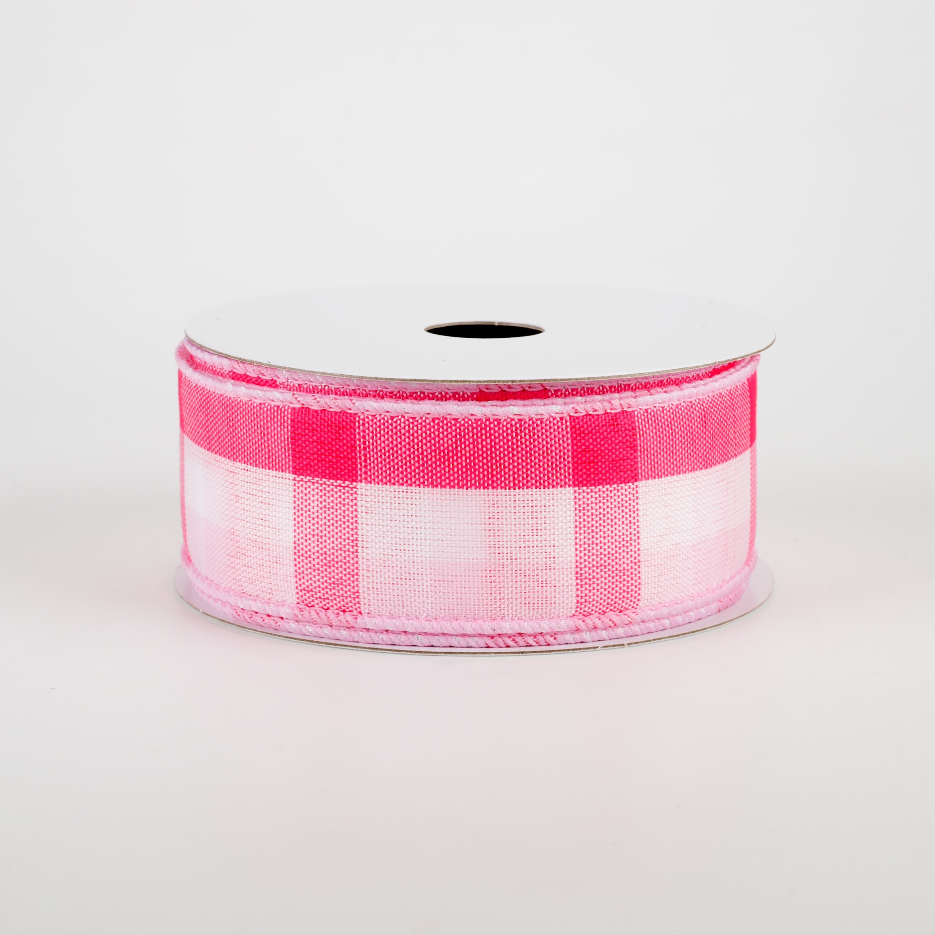 1.5" Garden Check Ribbon: Fuschia, Pink, White (10 Yards)