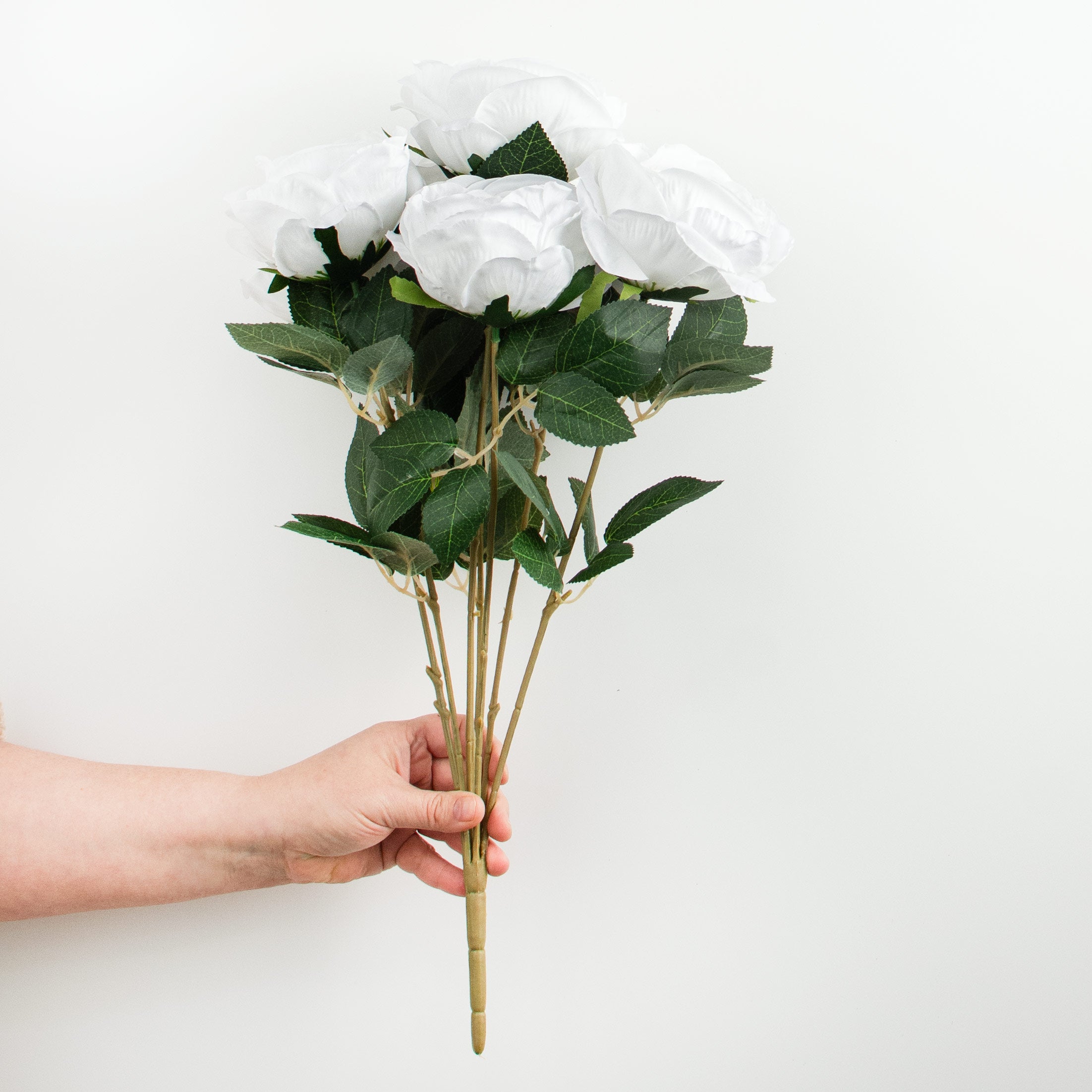 20" Garden Rose Bush: Off White detail photo 3