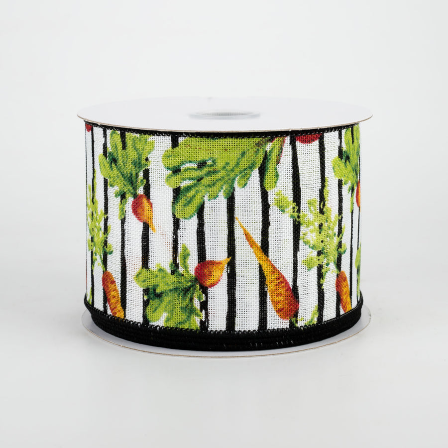 2.5" Garden Vegetables Stripe Ribbon (10 Yards) Item Number: 41031-40-21