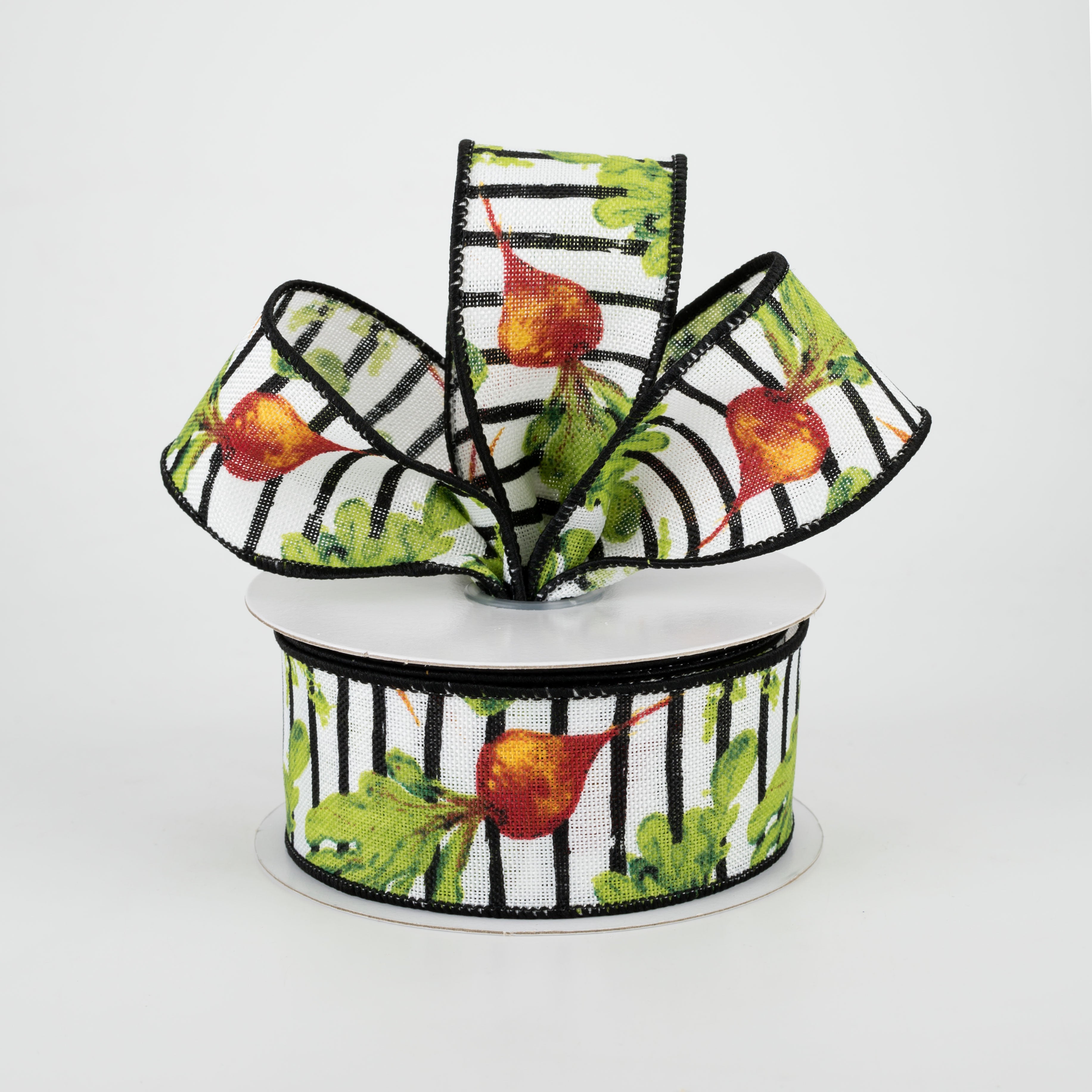1.5" Garden Vegetables Stripe Ribbon (10 Yards) Lifestyle Photo
