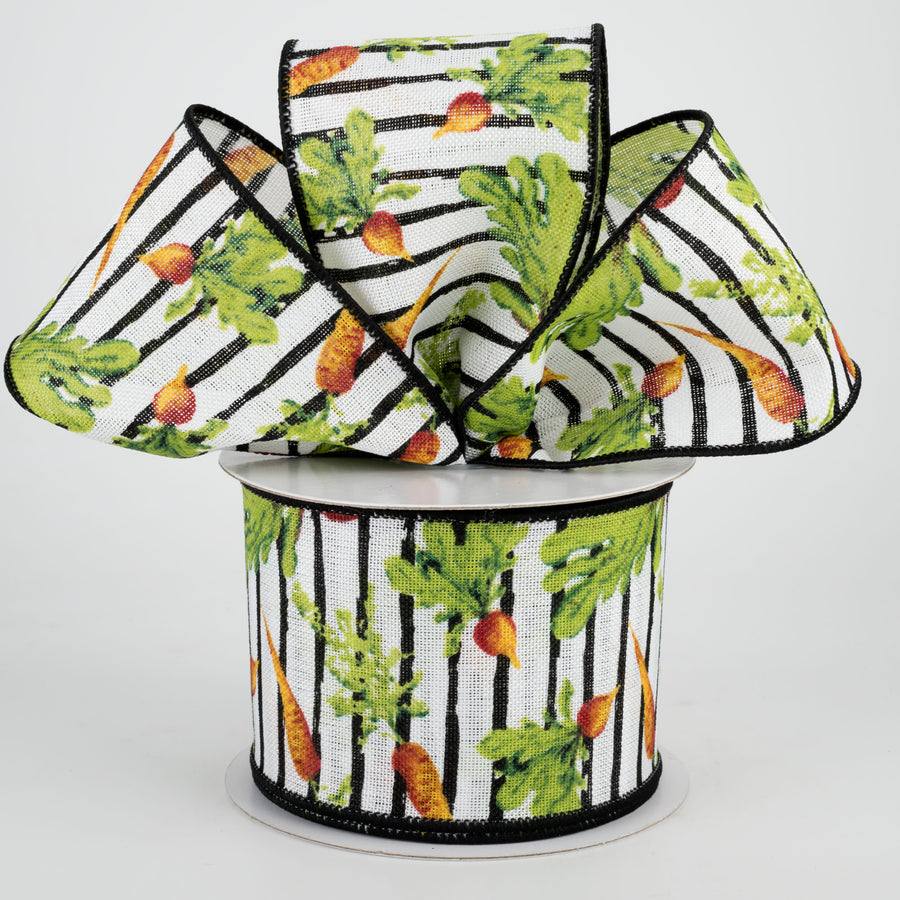 2.5" Garden Vegetables Stripe Ribbon (10 Yards) Lifestyle Photo
