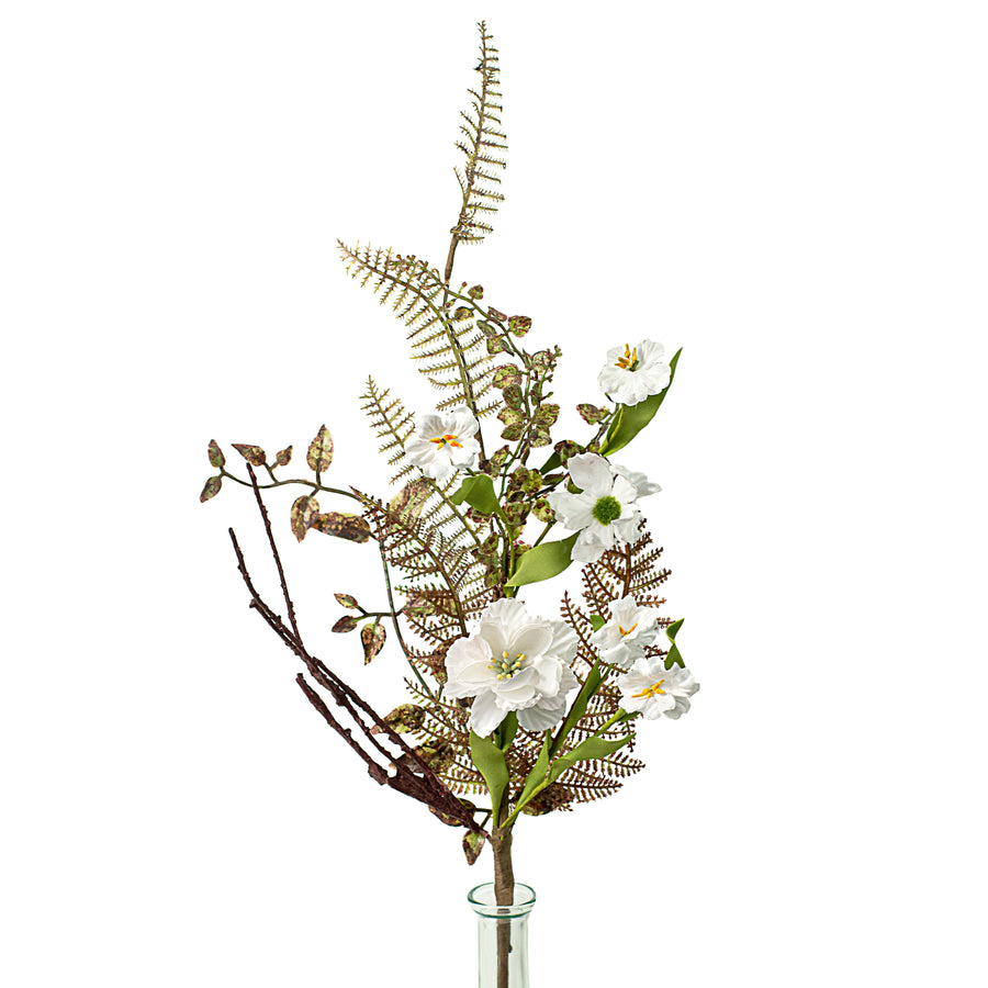 21" Gardenia Fern Mixed Floral Spray Item Number: ISB61655
