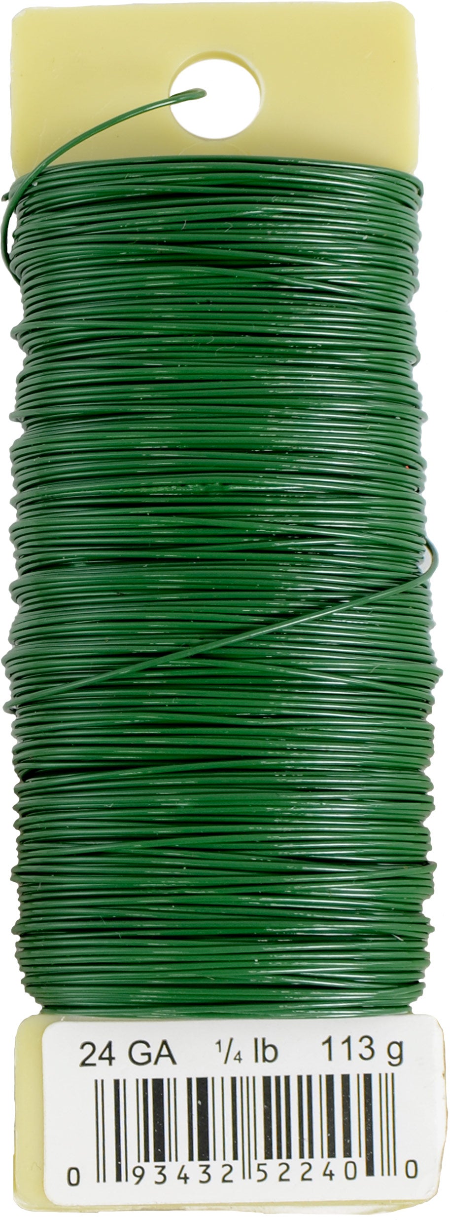 24 Gauge Floral Wire on Paddle: Green (4 Ounces) Item Number: 522400