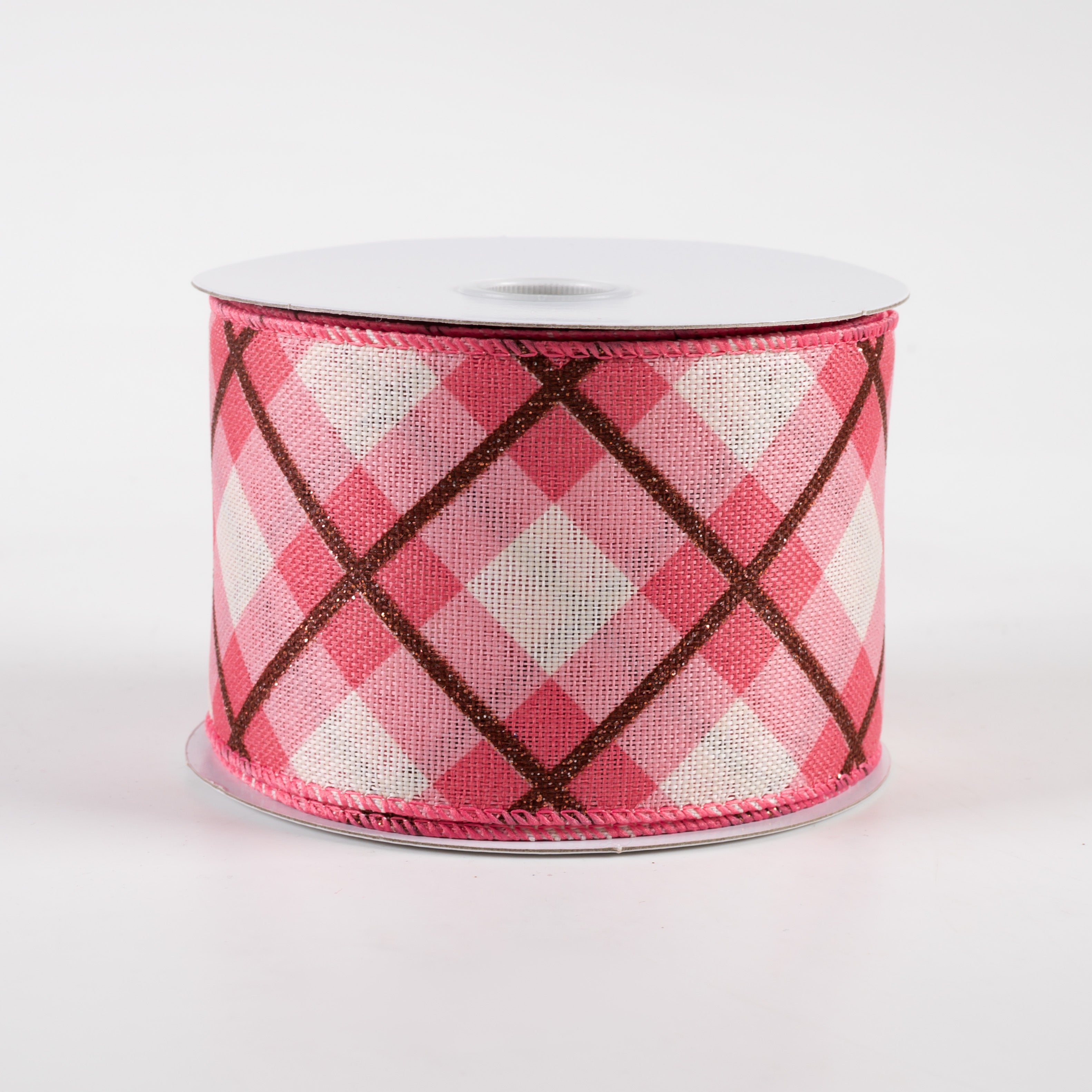 2.5" Georgina Plaid Ribbon: Blush Pink & Mauve (10 Yards)