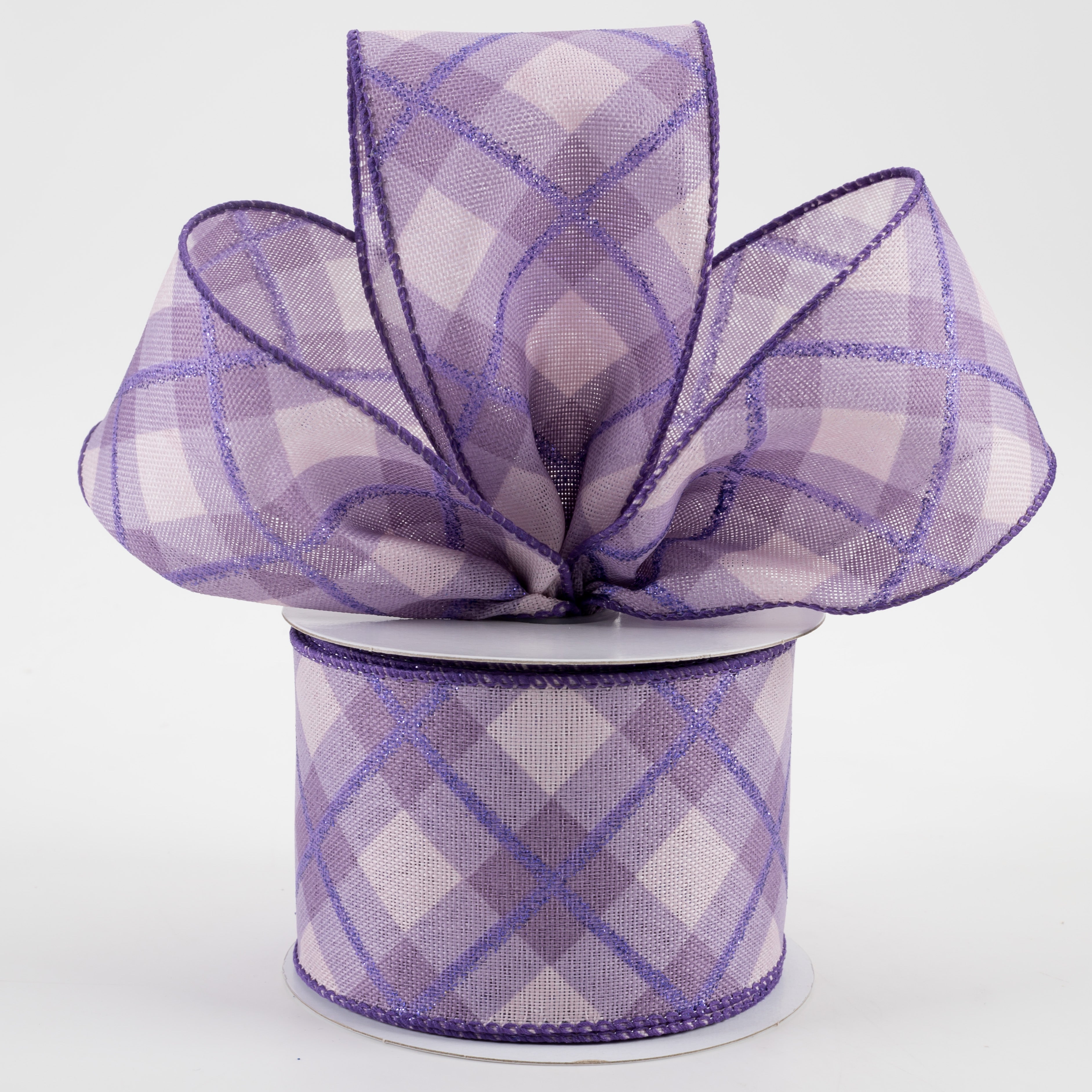 2.5" Georgina Plaid Ribbon: Purple (10 Yards) Lifestyle Photo