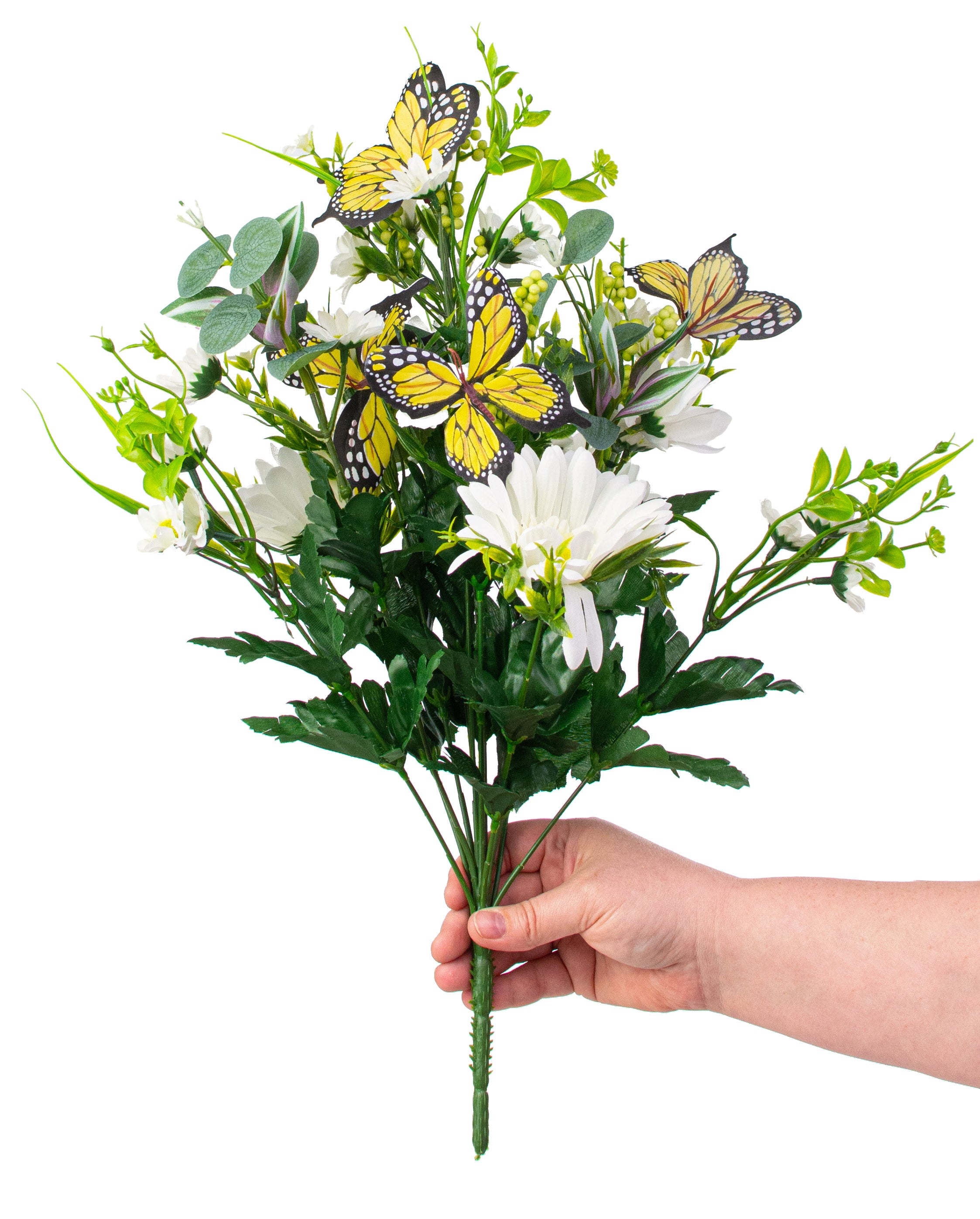 19" Gerber Daisy Butterfly Bush: White detail photo 3