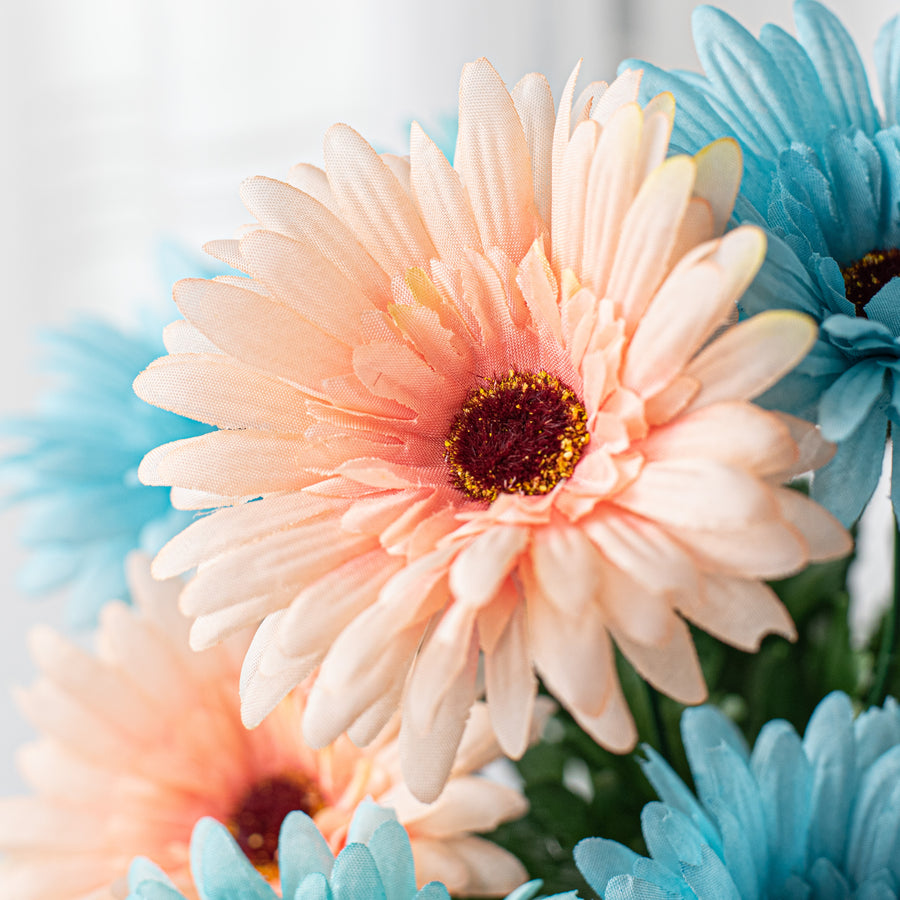 18" Gerbera Daisy Bush: Aqua & Coral Lifestyle Photo