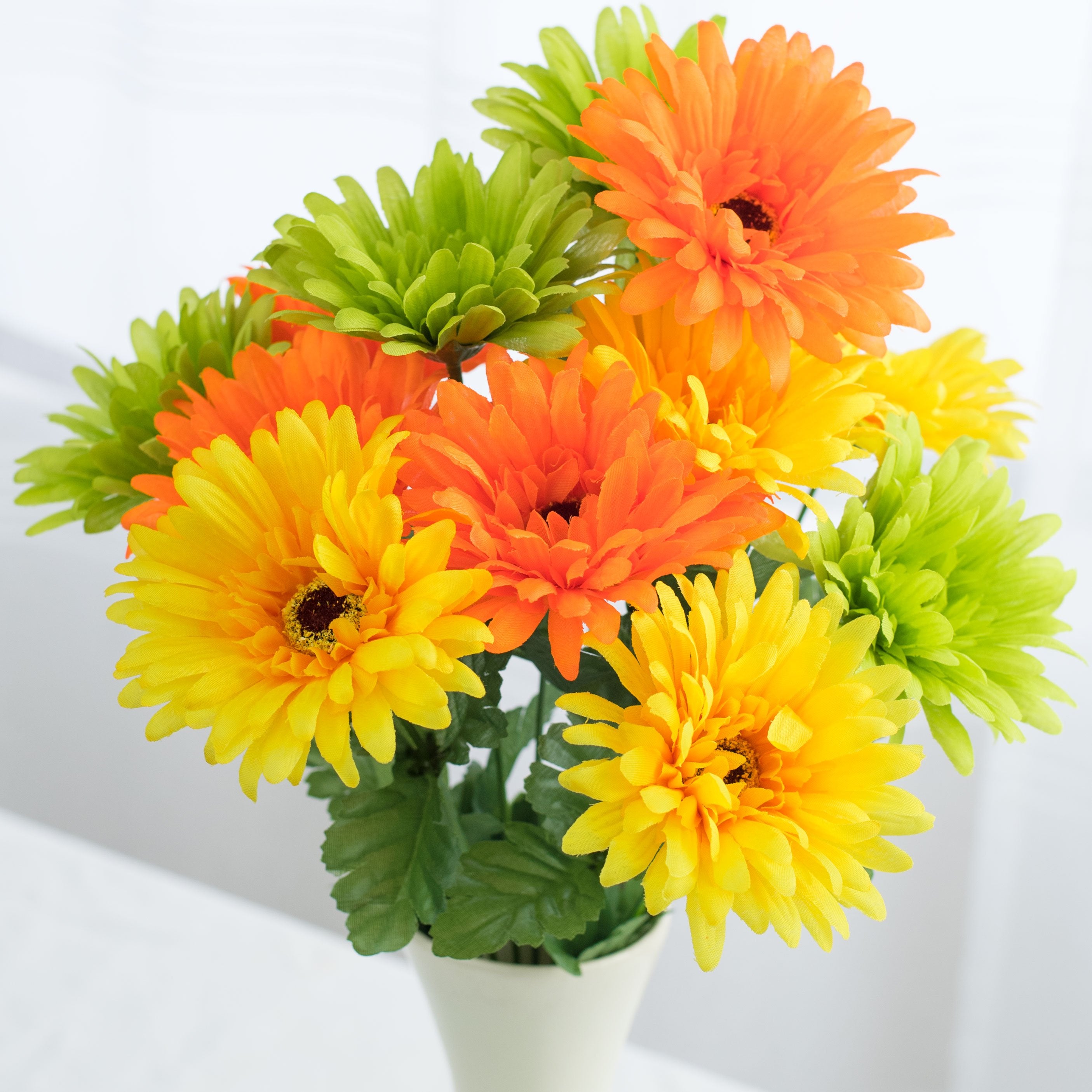 18" Gerbera Daisy Bush: Citrus (12 Stem) Item Number: 30550CITRUS