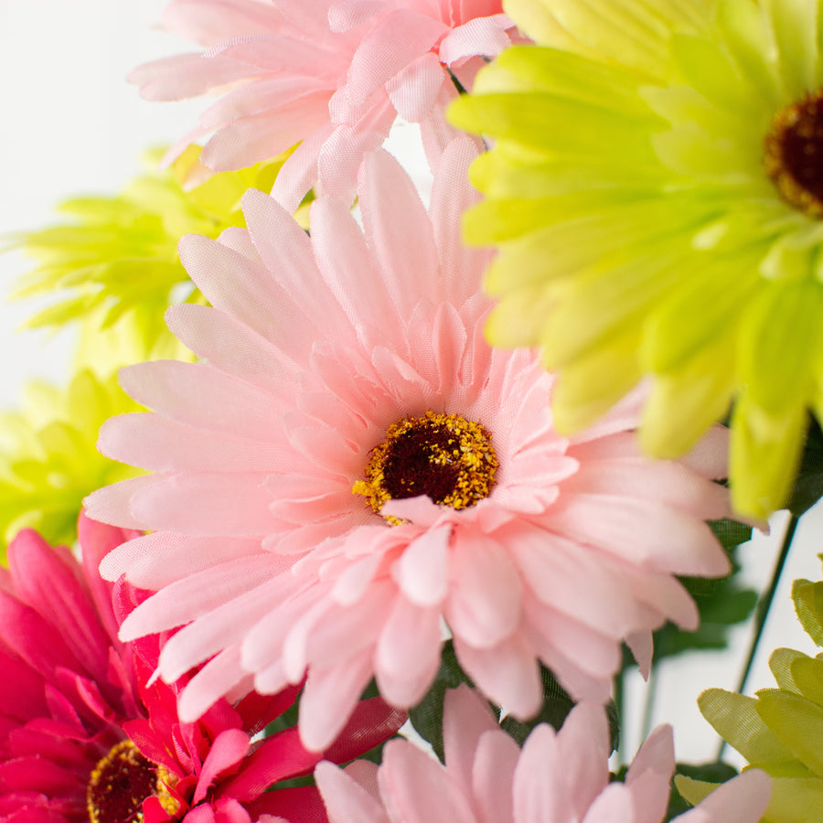 18" Gerbera Daisy Bush: Hot Pink & Lime detail photo 4