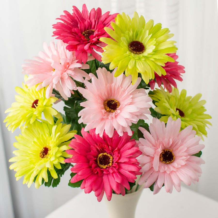 18" Gerbera Daisy Bush: Hot Pink & Lime Item Number: 30550HTPKLM
