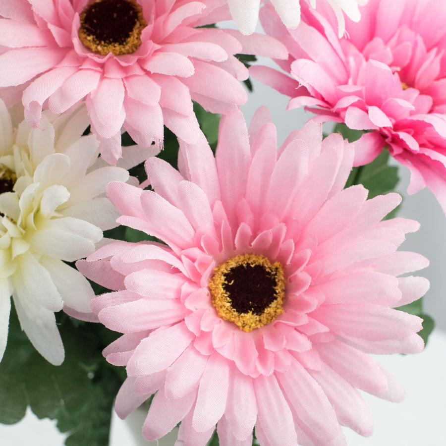 18" Gerbera Daisy Bush: Pink & Cream (12 Stem) detail photo 3