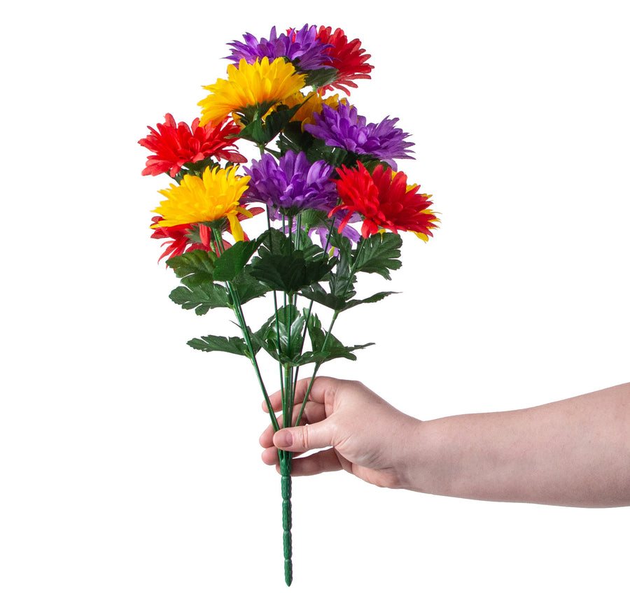 18" Gerbera Daisy Bush: Purple, Yellow, Red (12 Stem) detail photo 3
