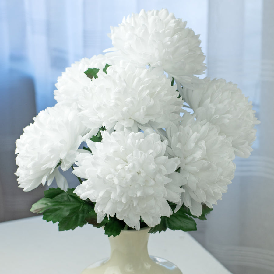 24" Giant Ball Mum Bush: White (7 Stem) Item Number: 35015WT