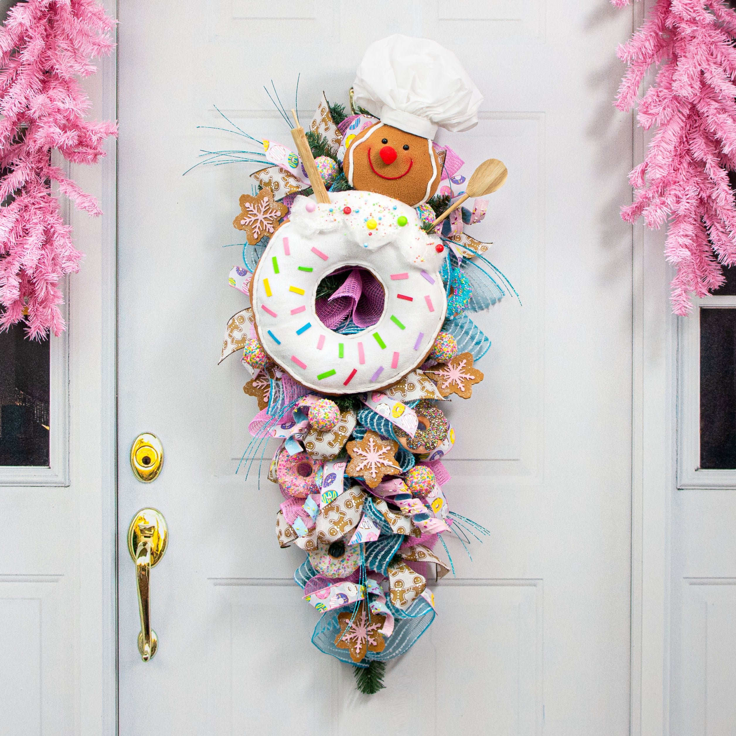 24" Gingerbread Chef Donut Ornament Lifestyle Photo