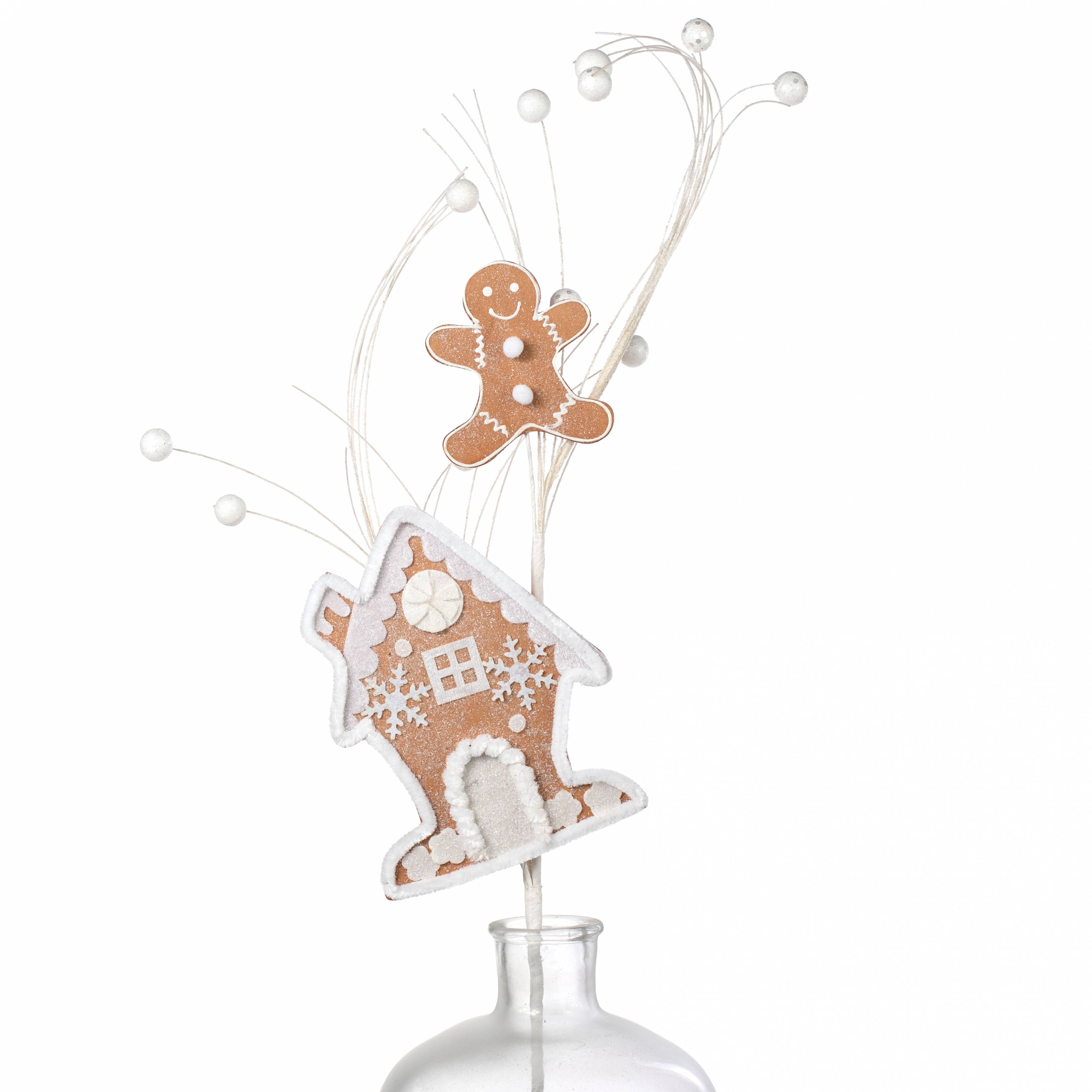 30" Gingerbread House & Gingerbread Man Spray Item Number: 85994WT