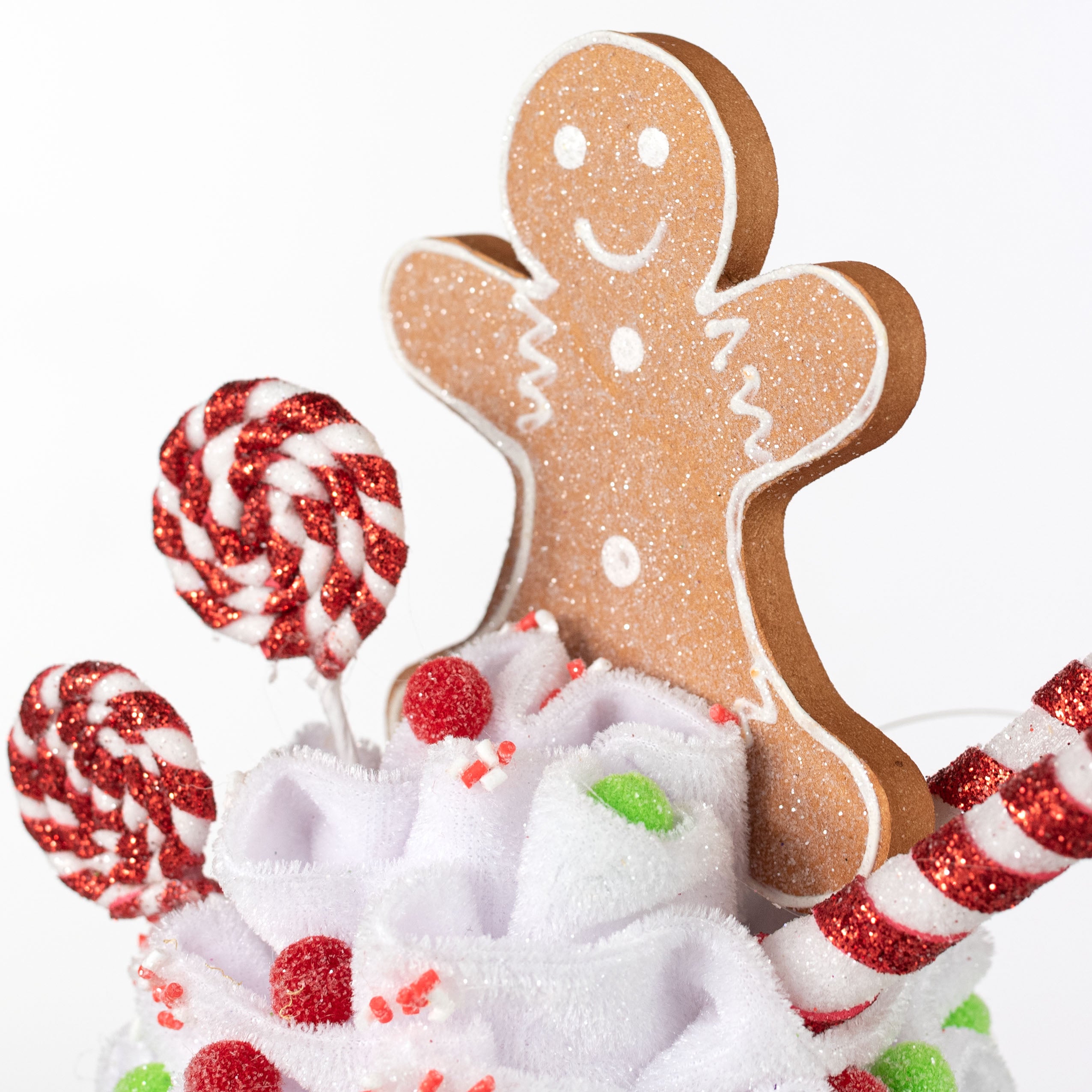 9" Gingerbread Man Cupcake Ornament detail photo 3