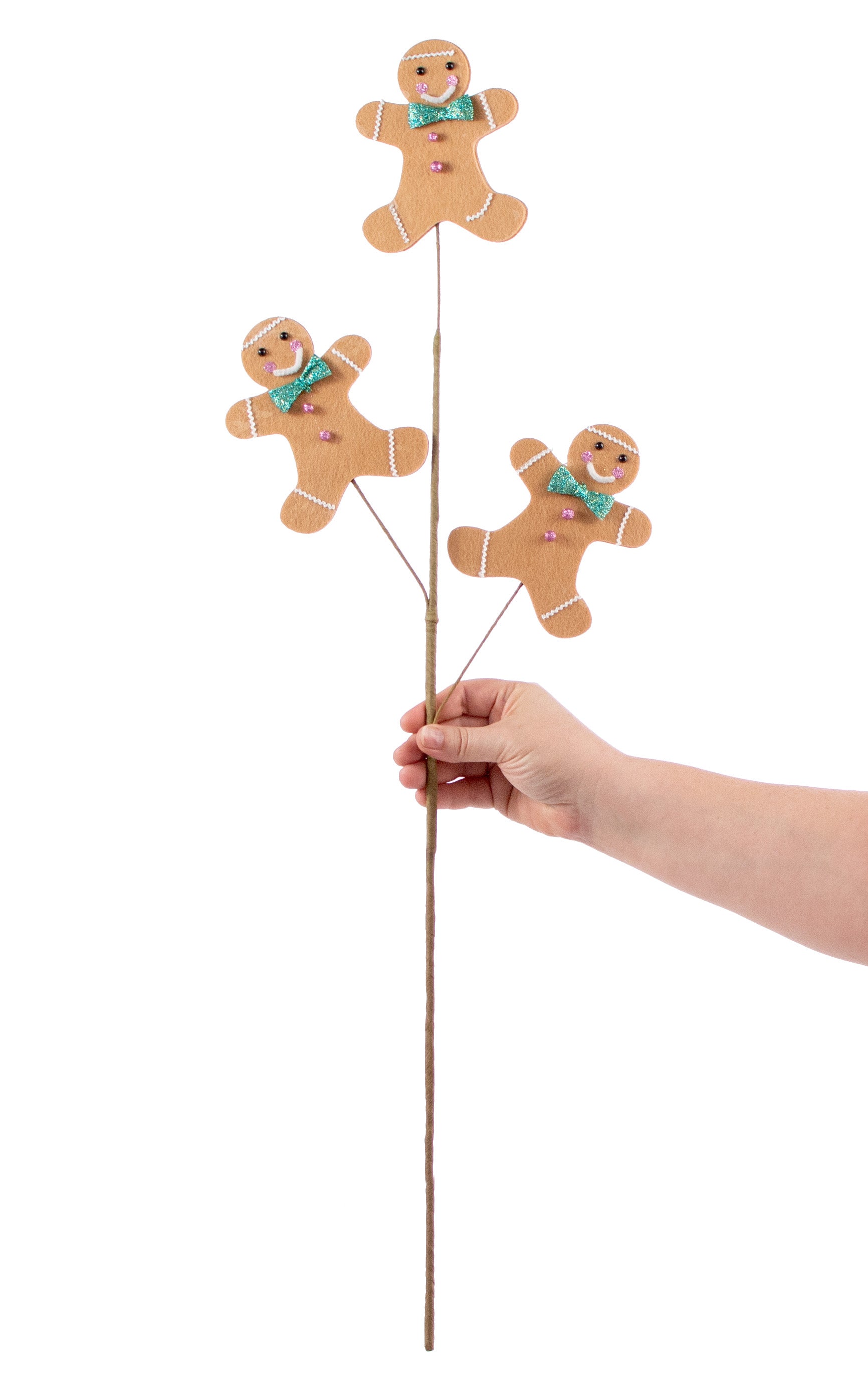 30" Gingerbread Men Pick: Mint & Pink detail photo 3