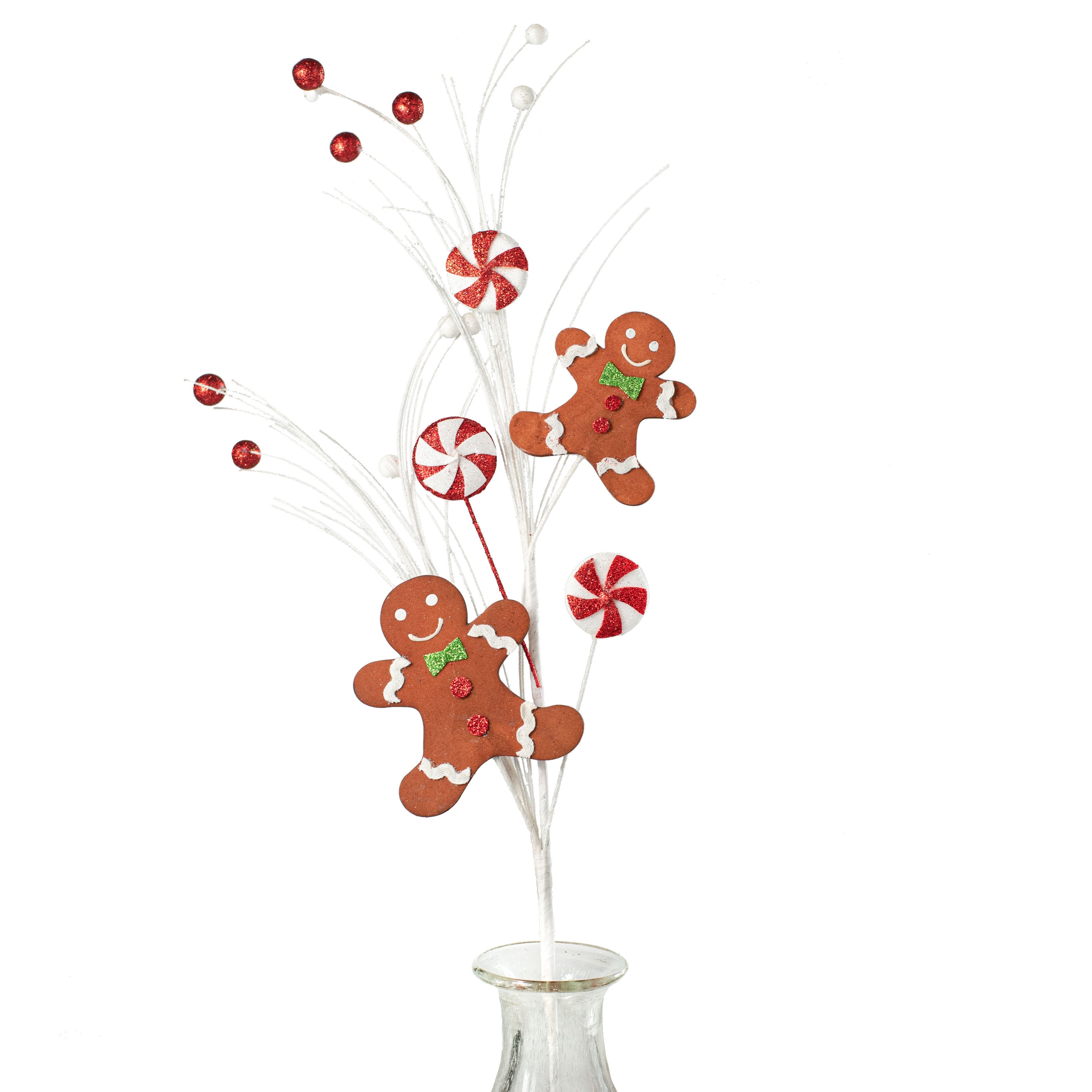 28" Gingerbread Peppermint Spray Item Number: 84187BN
