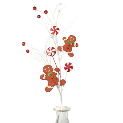 28" Gingerbread Peppermint Spray Item Number: 84187BN