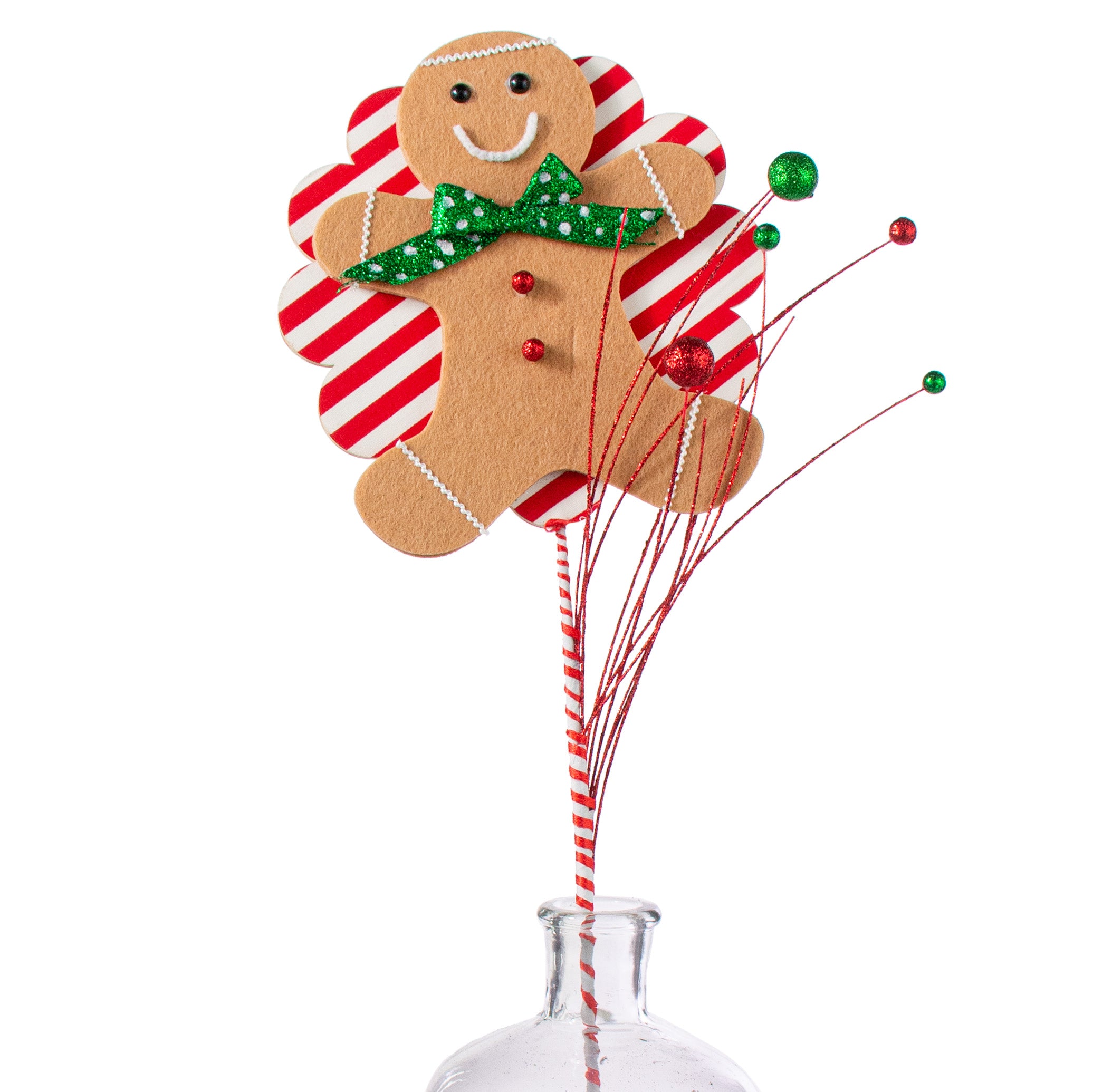 25" Gingerbread Scallop Cookie Spray: Emerald & Red Item Number: XP3827