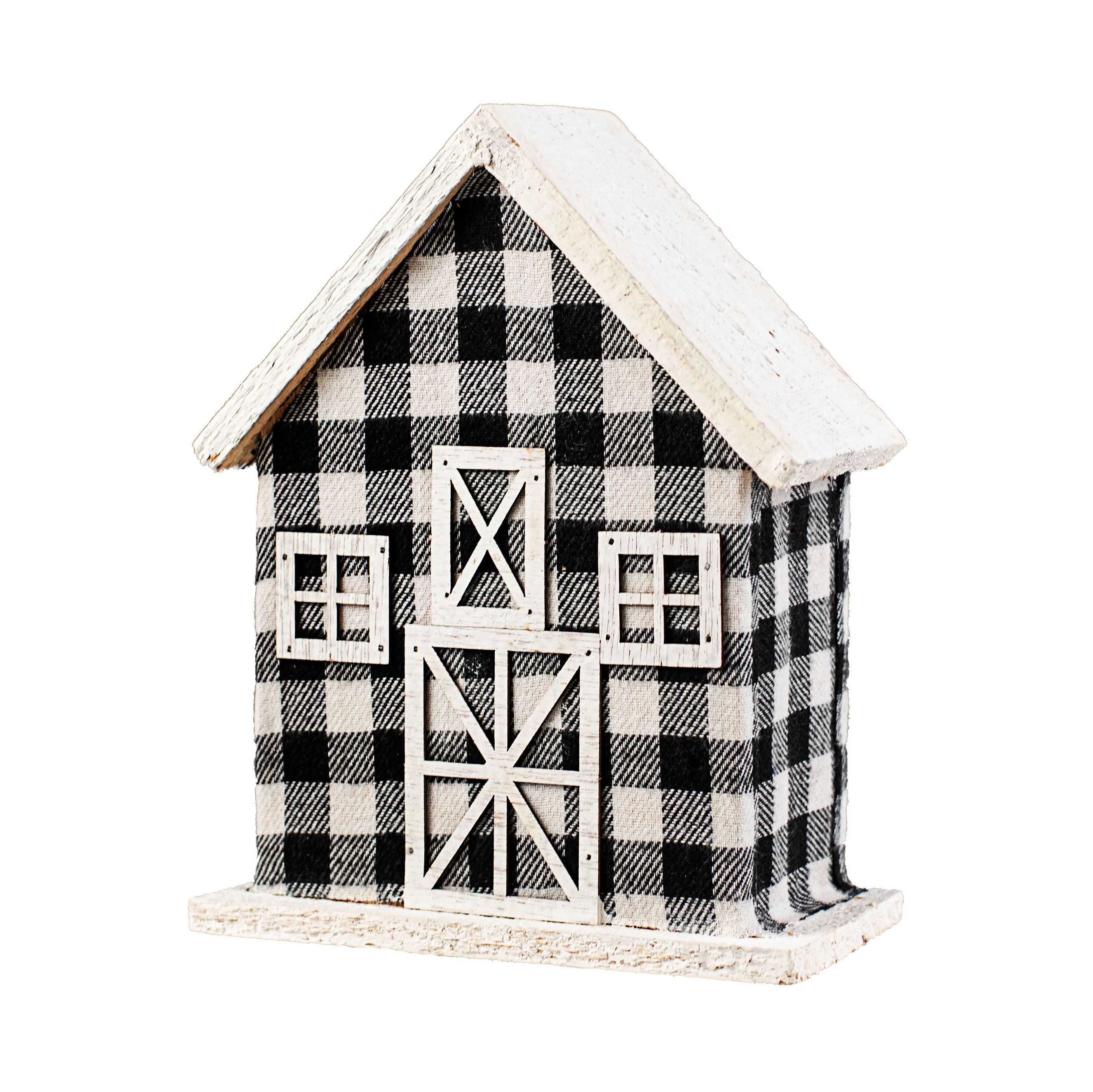 9" Gingham Barn Ornament Item Number: 85019GINGHAM