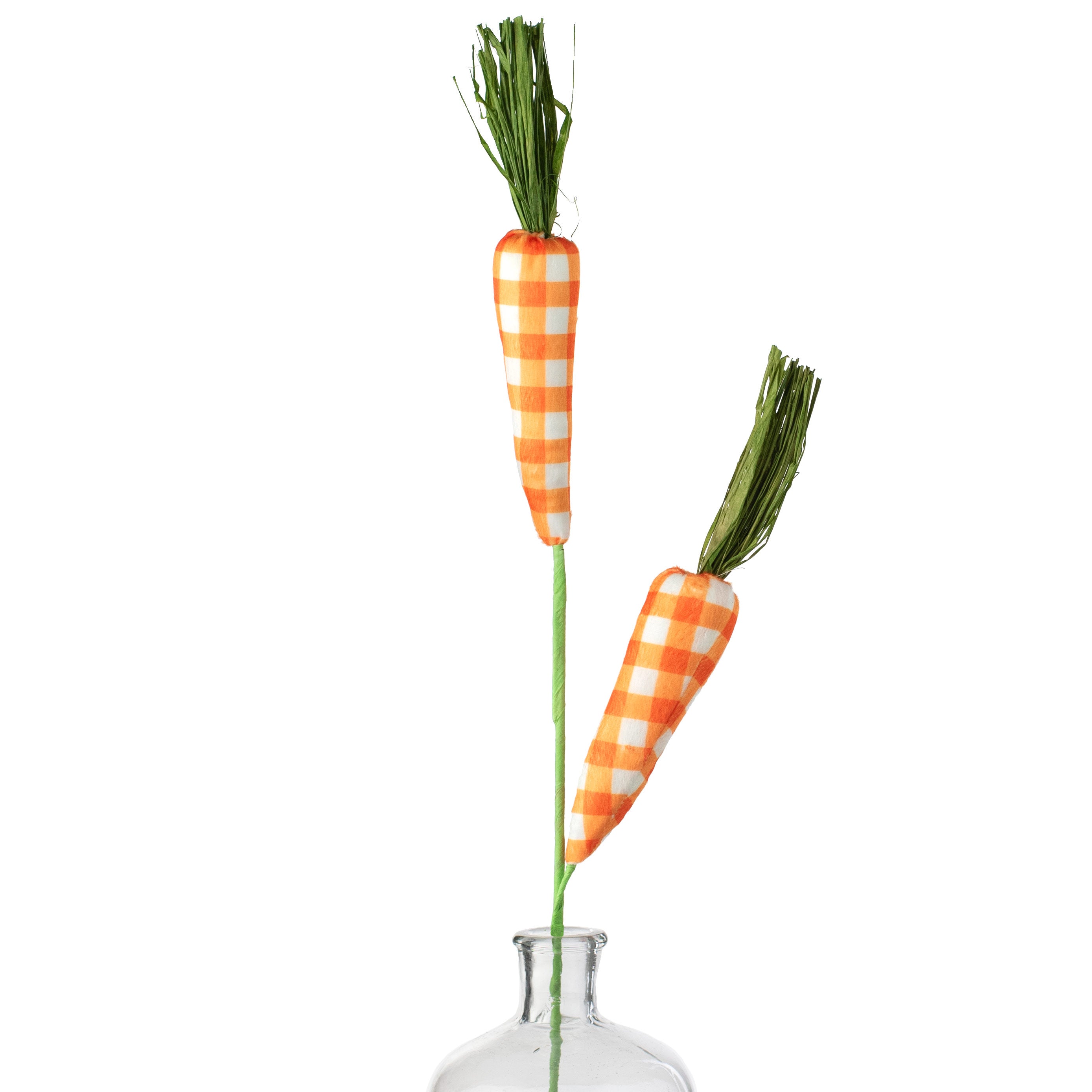 28" Gingham Carrot Spray: Orange Item Number: 63441OR