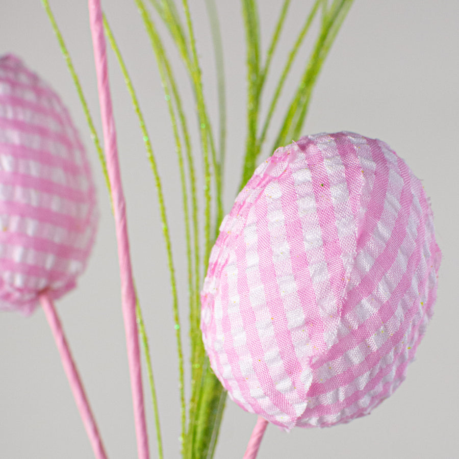 18" Gingham Egg Pick: Pink Lifestyle Photo