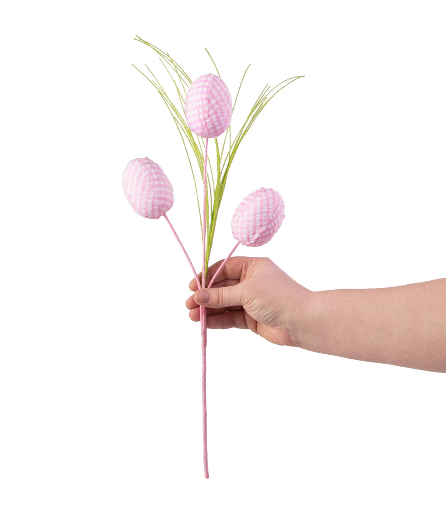 18" Gingham Egg Pick: Pink detail photo 3