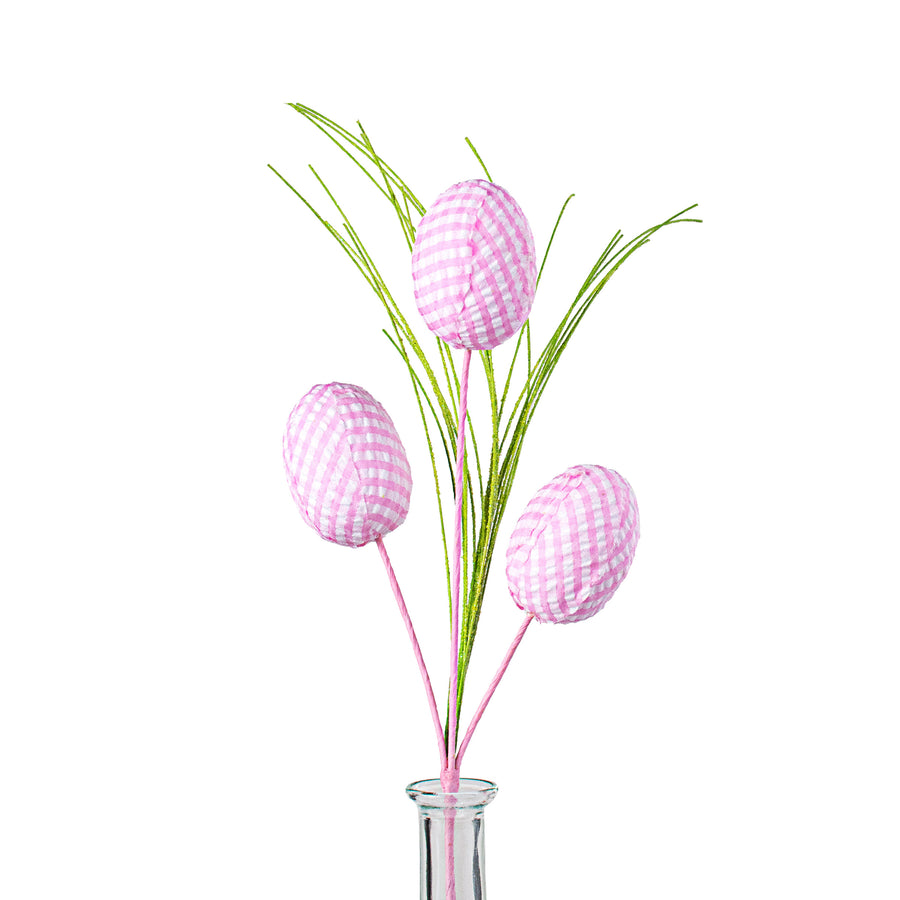 18" Gingham Egg Pick: Pink Item Number: 63002PK