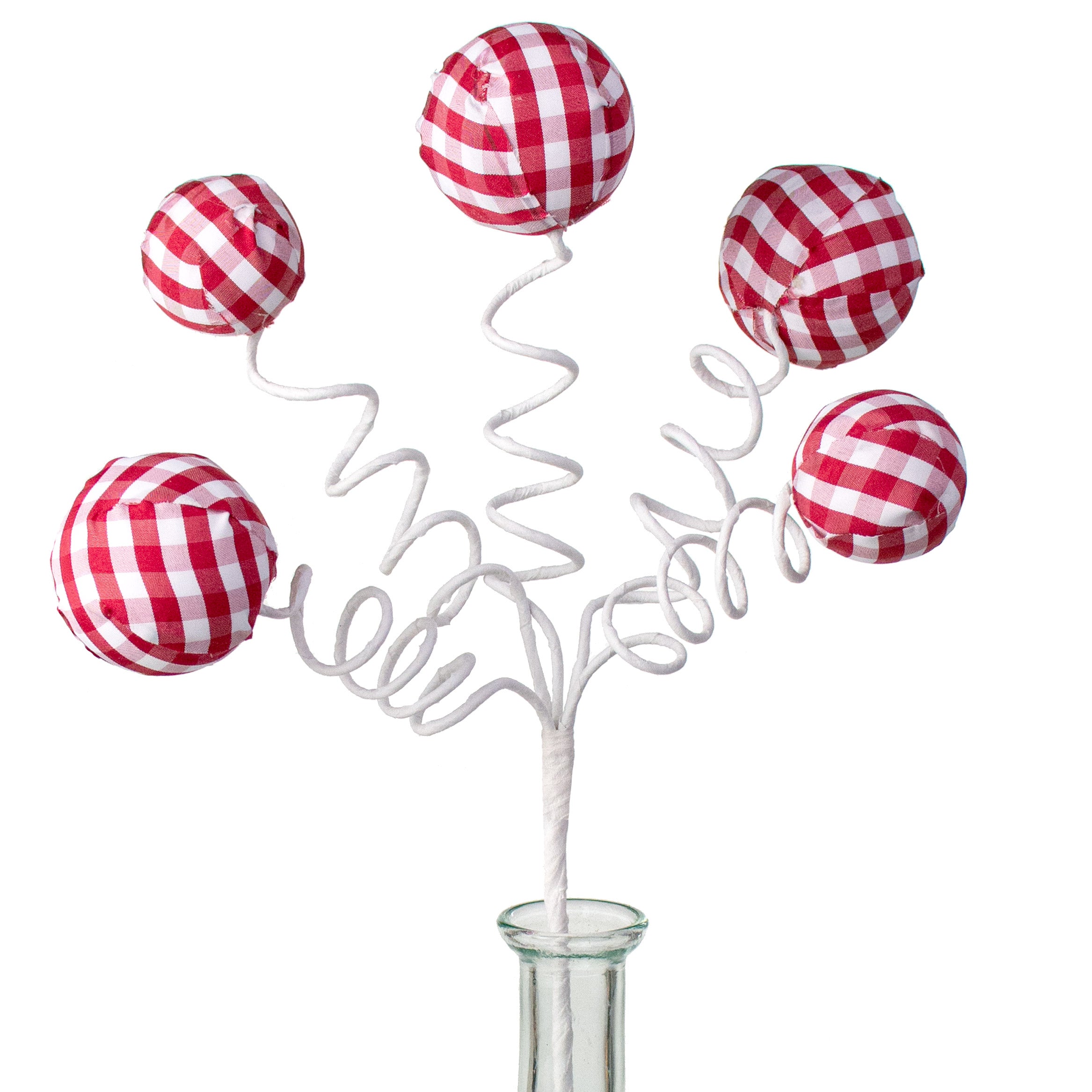 16" Gingham Fabric Ball Pick: Red Item Number: 74186RD