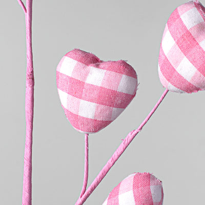 28" Gingham Heart Spray: Pink Lifestyle Photo