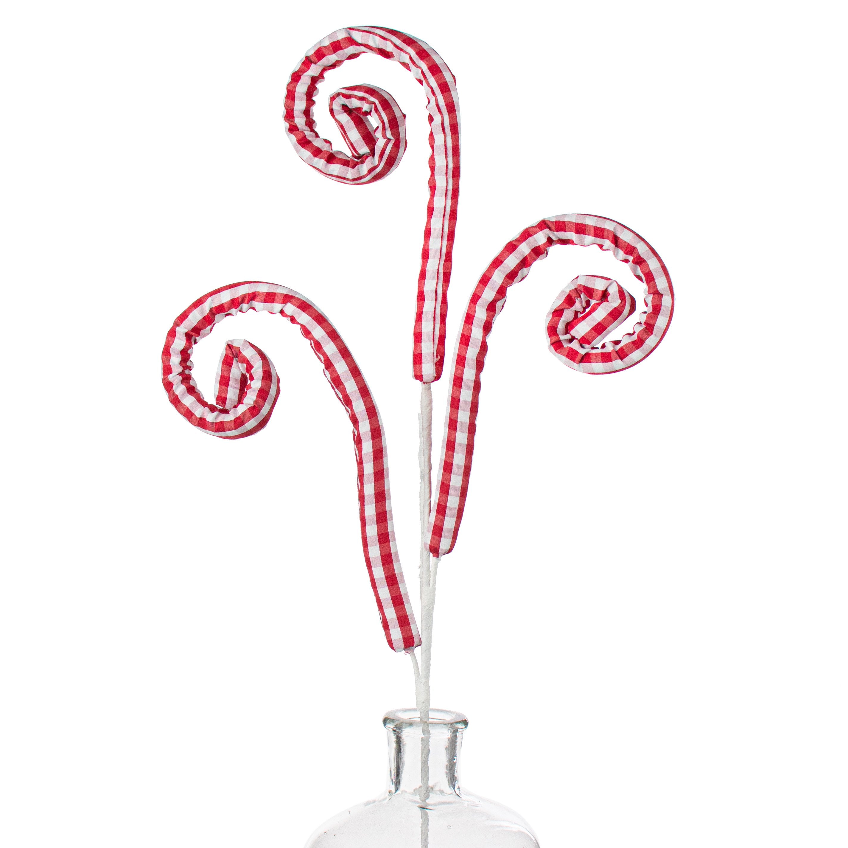 28" Gingham Plaid Spiral Curl Spray: Red Item Number: 74232RD