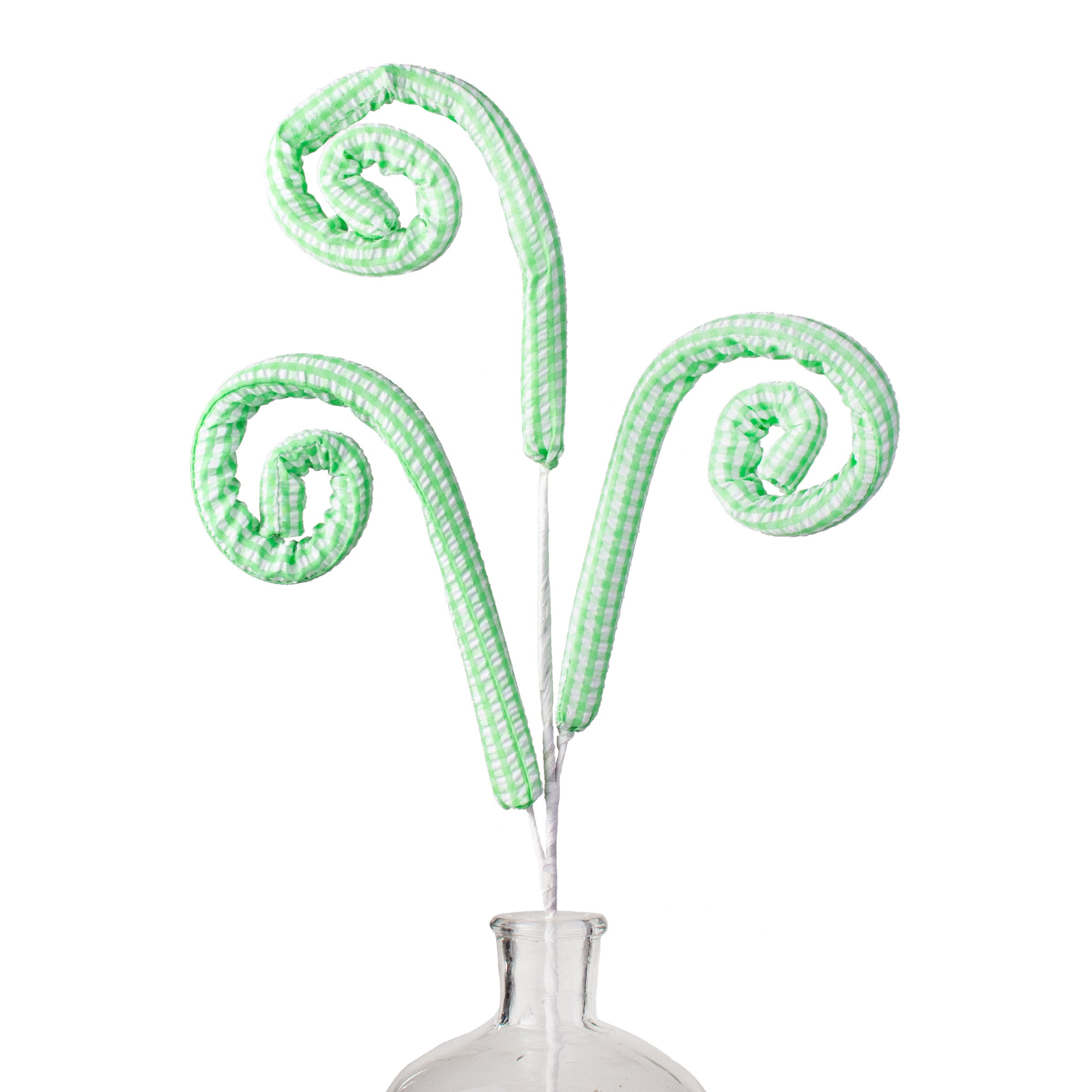 29" Gingham Seersucker Curly Spray: Green Item Number: 63110GN
