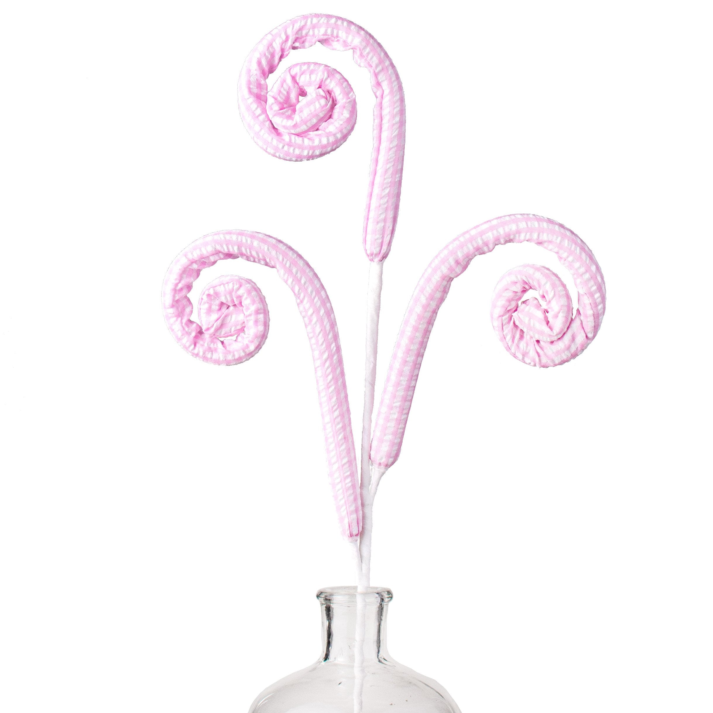 29" Gingham Seersucker Curly Spray: Pink Item Number: 63110PK