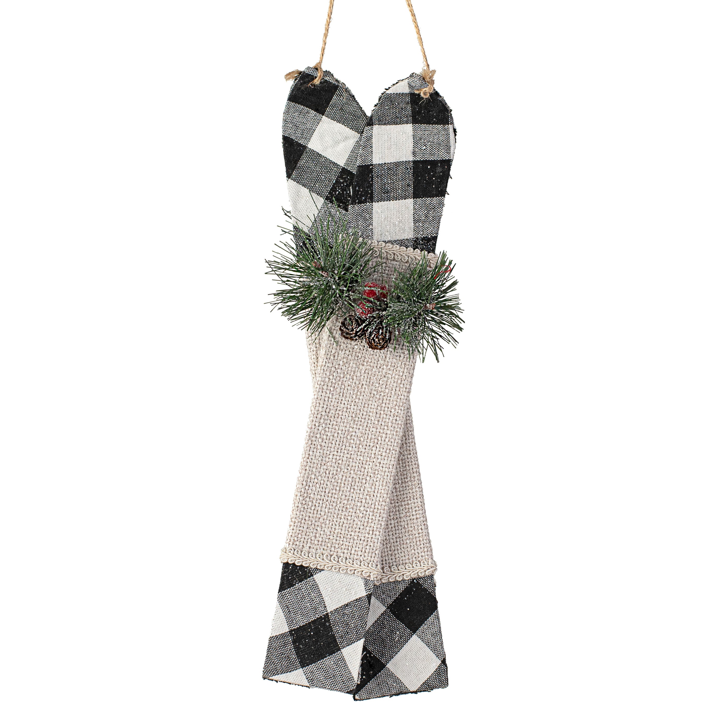 13" Gingham Snow Skis Ornament Item Number: 85370GINGHAM