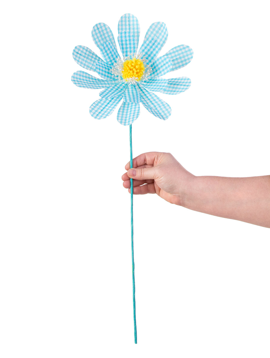 24" Gingham Sunflower Spray: Blue detail photo 3