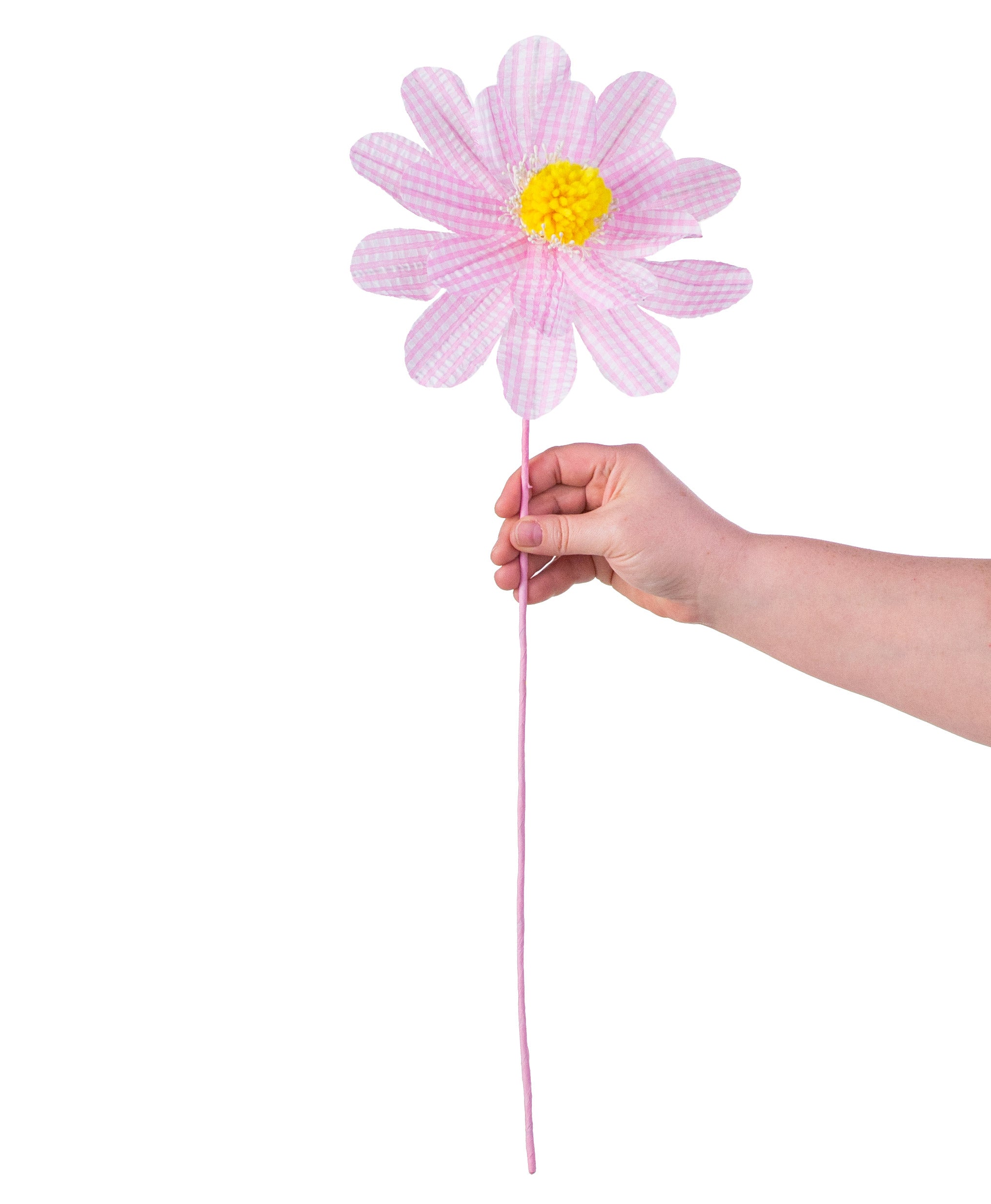 24" Gingham Sunflower Spray: Pink detail photo 3