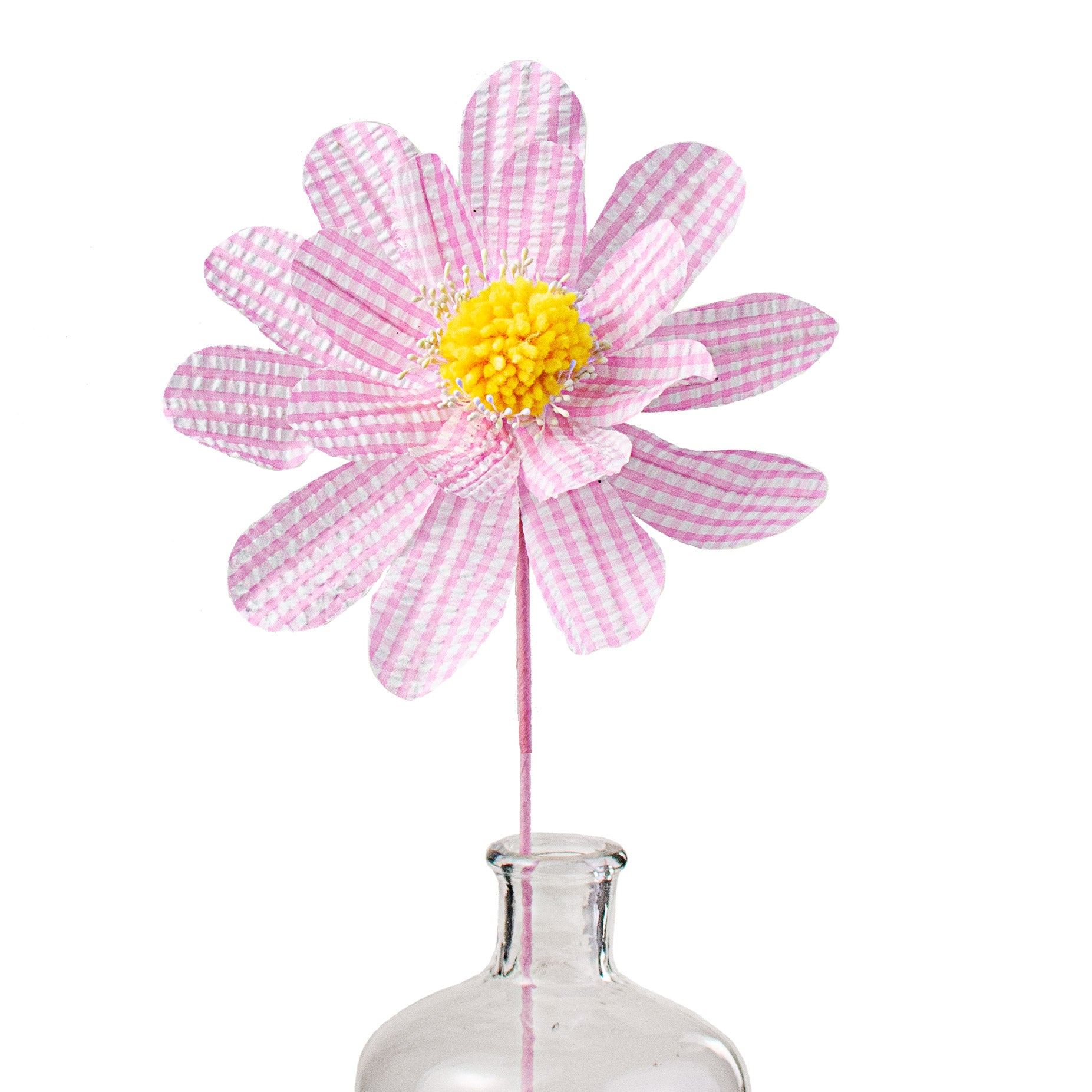 24" Gingham Sunflower Spray: Pink Item Number: 63108PK