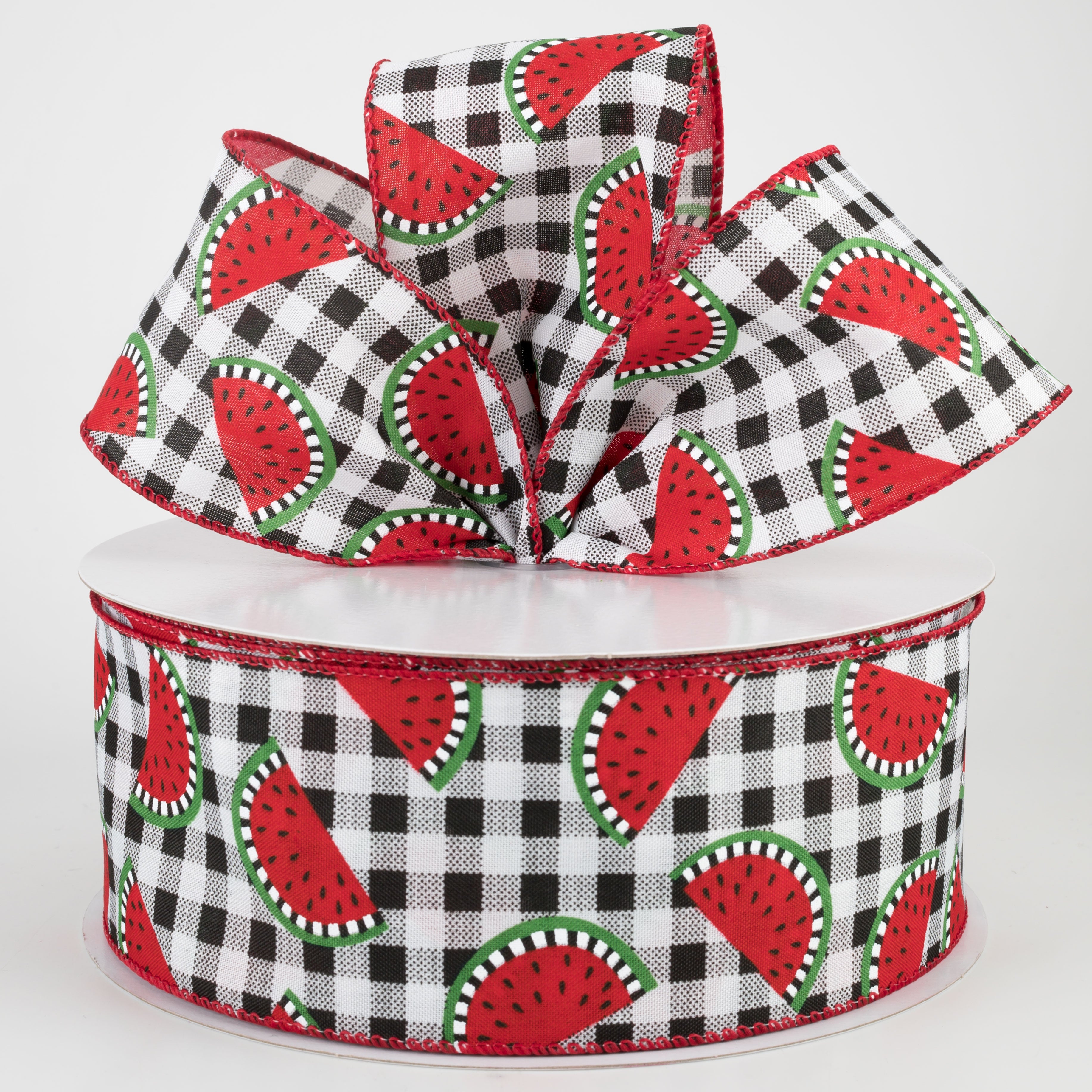 2.5" Gingham Watermelon Slices Ribbon (50 Yards) Lifestyle Photo