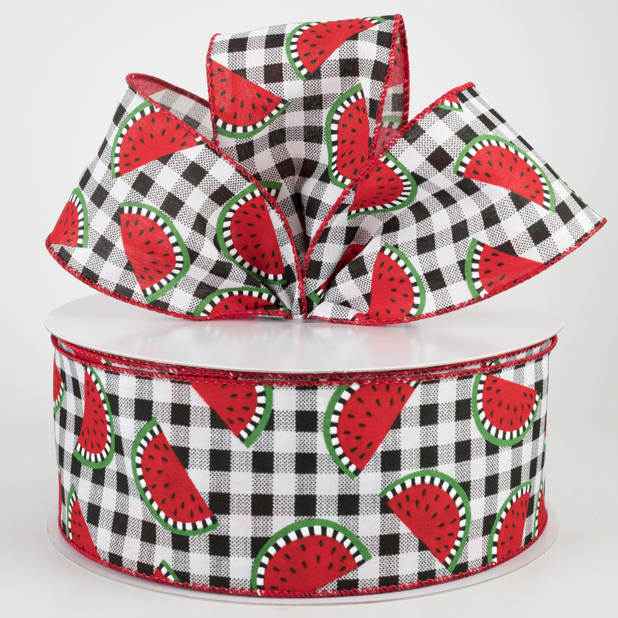 2.5" Gingham Watermelon Slices Ribbon (50 Yards) Lifestyle Photo