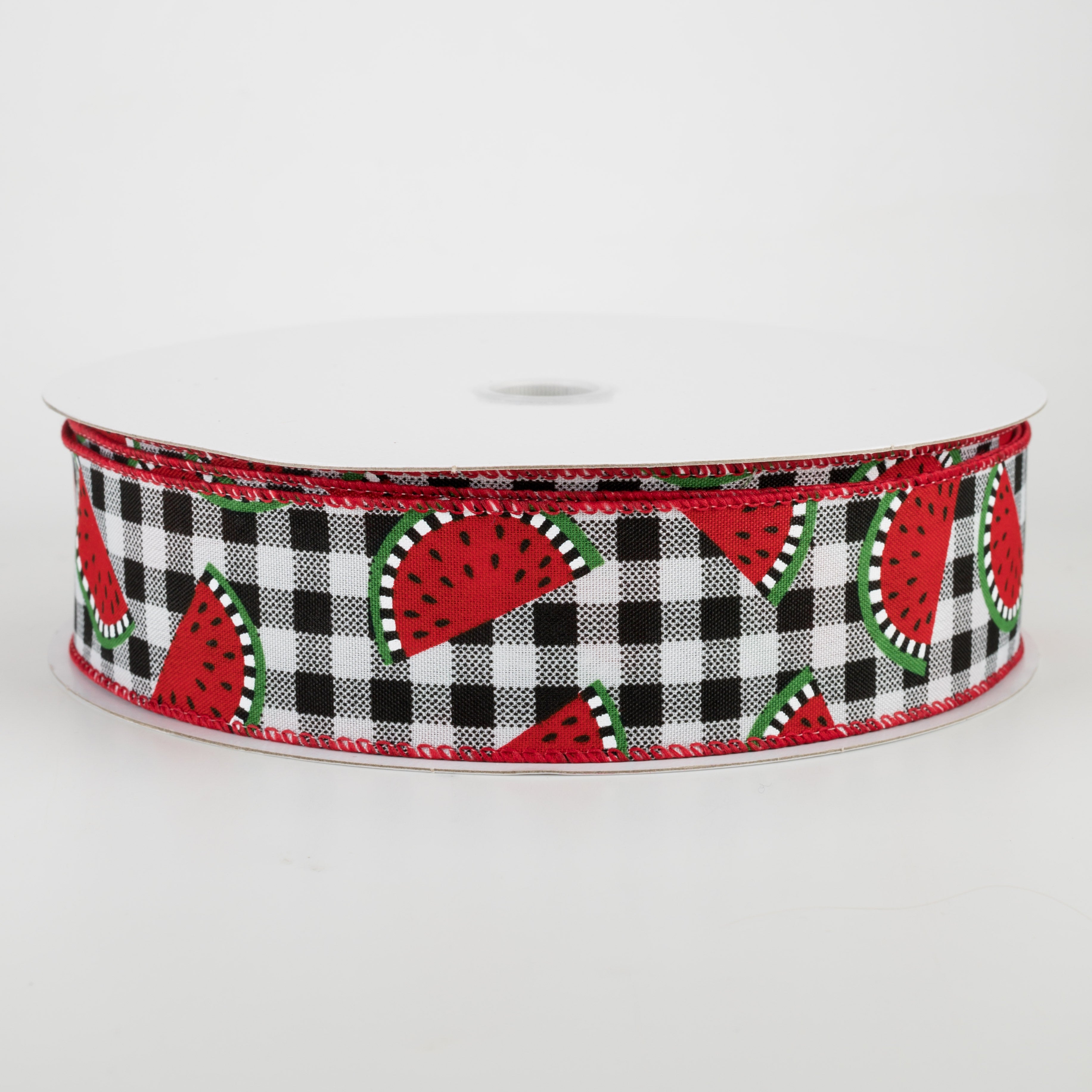 1.5" Gingham Watermelon Slices Ribbon (50 Yards)