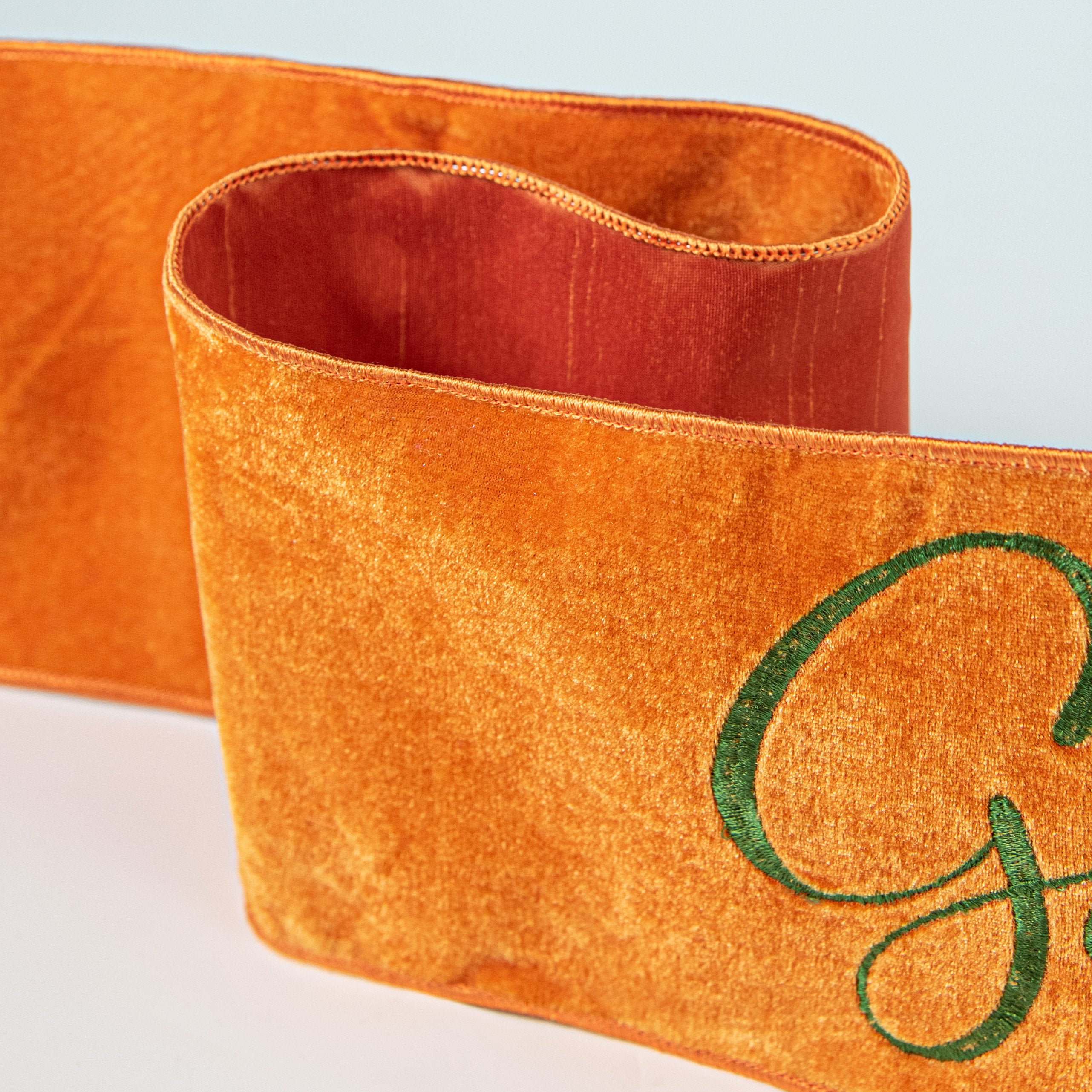 [D Stevens] 6" Give Thanks Velvet Banner: Orange detail photo 3