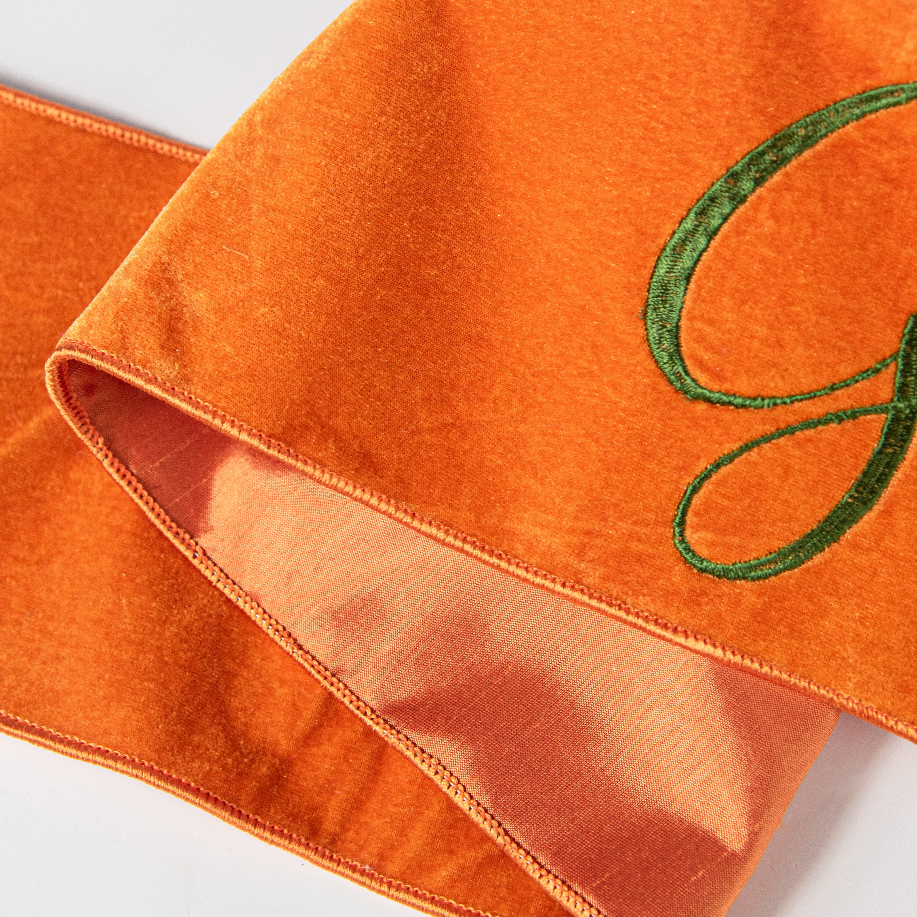 [D Stevens] 6" Give Thanks Velvet Banner: Orange detail photo 4