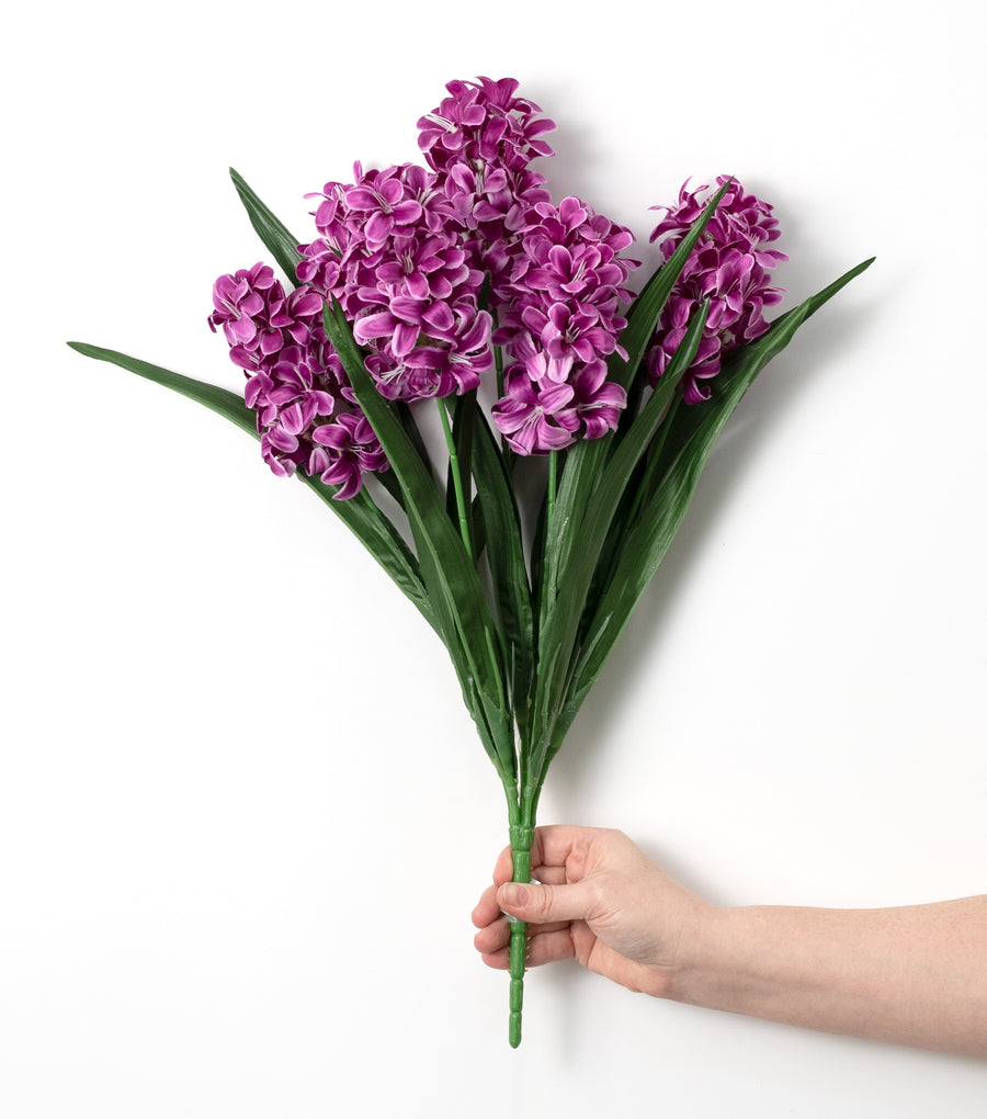21" Satin Hyacinth Bush: Fuchsia (7 Stem)