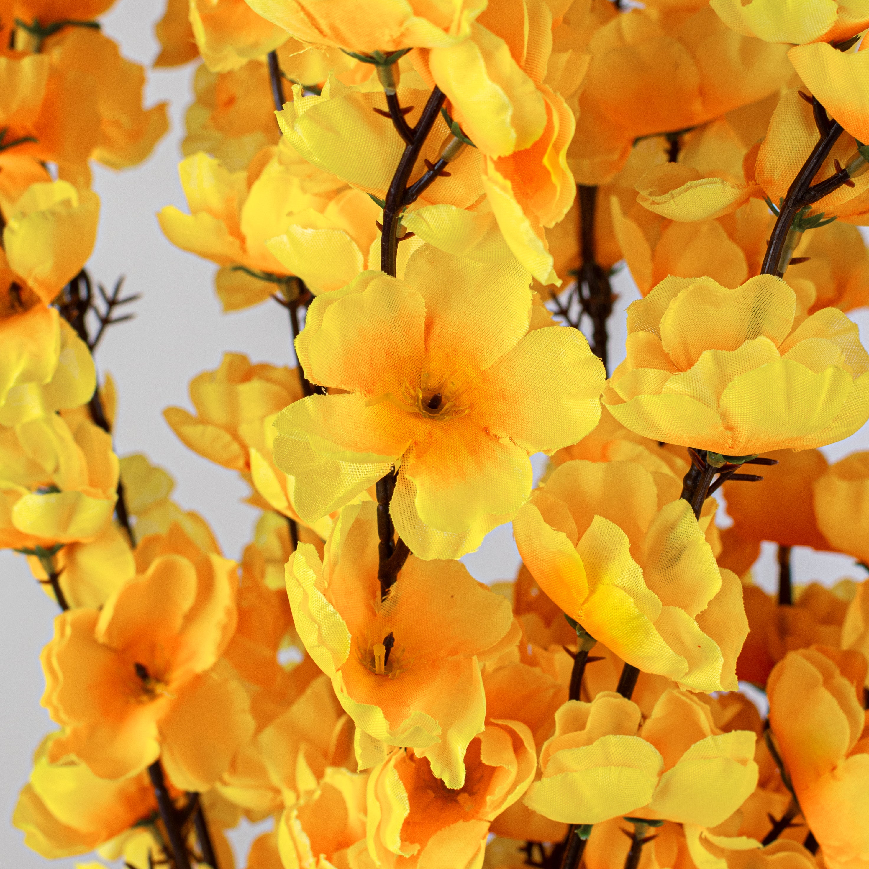 25" Cherry Blossom Bush: Golden Yellow (18 Stem)