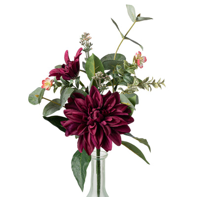 16" Dahlia Spray: Burgundy