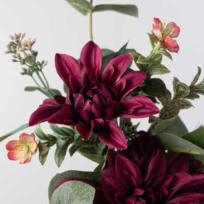 16" Dahlia Spray: Burgundy